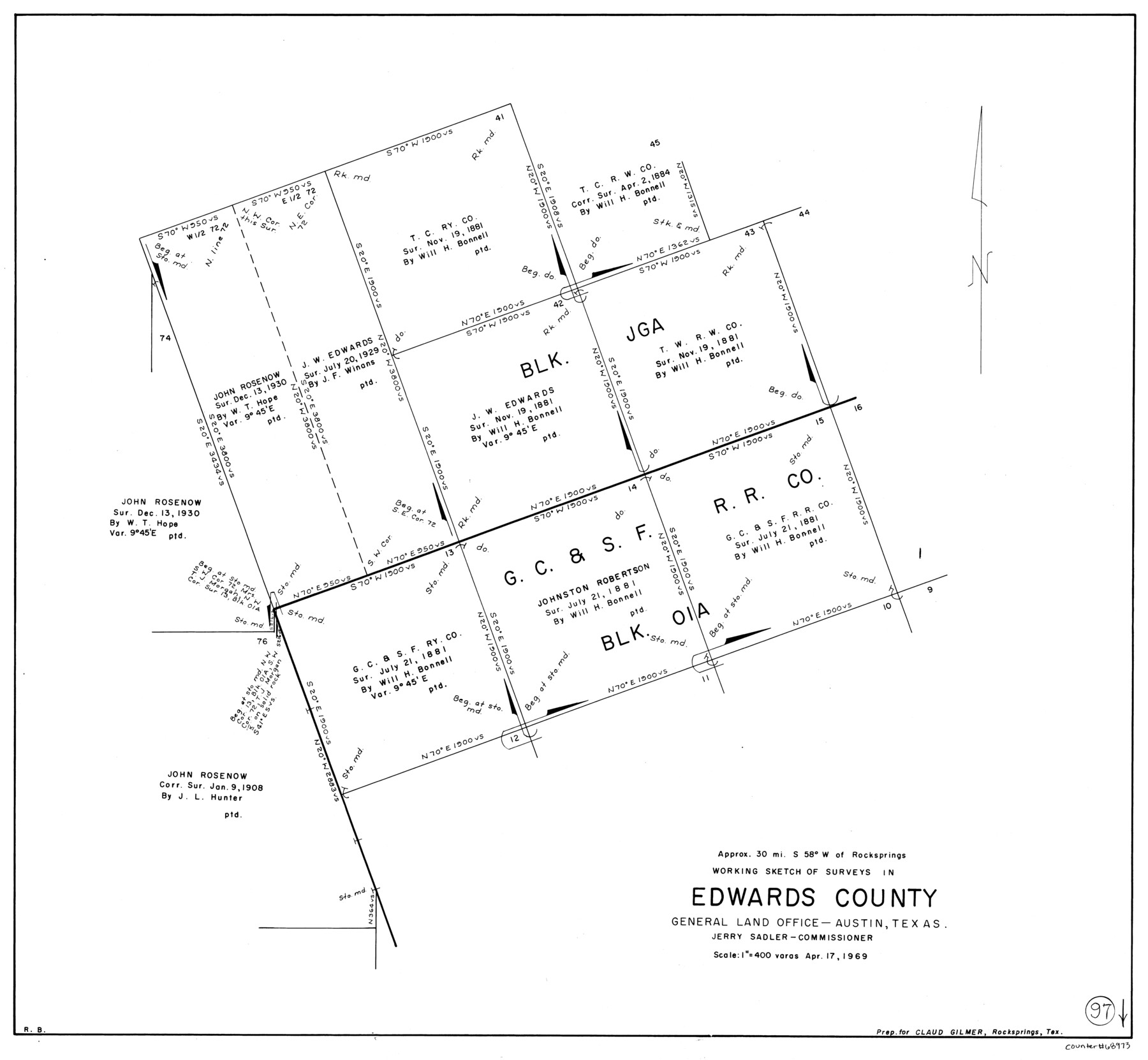 68973, Edwards County Working Sketch 97, General Map Collection