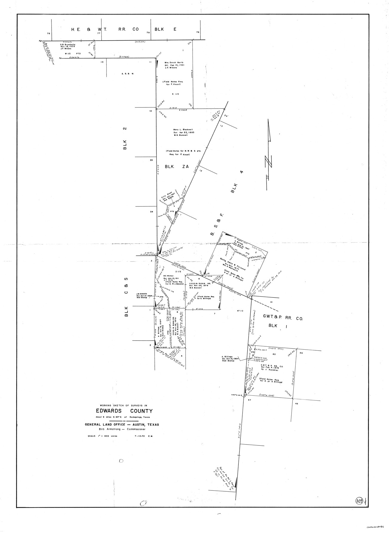 68985, Edwards County Working Sketch 109, General Map Collection