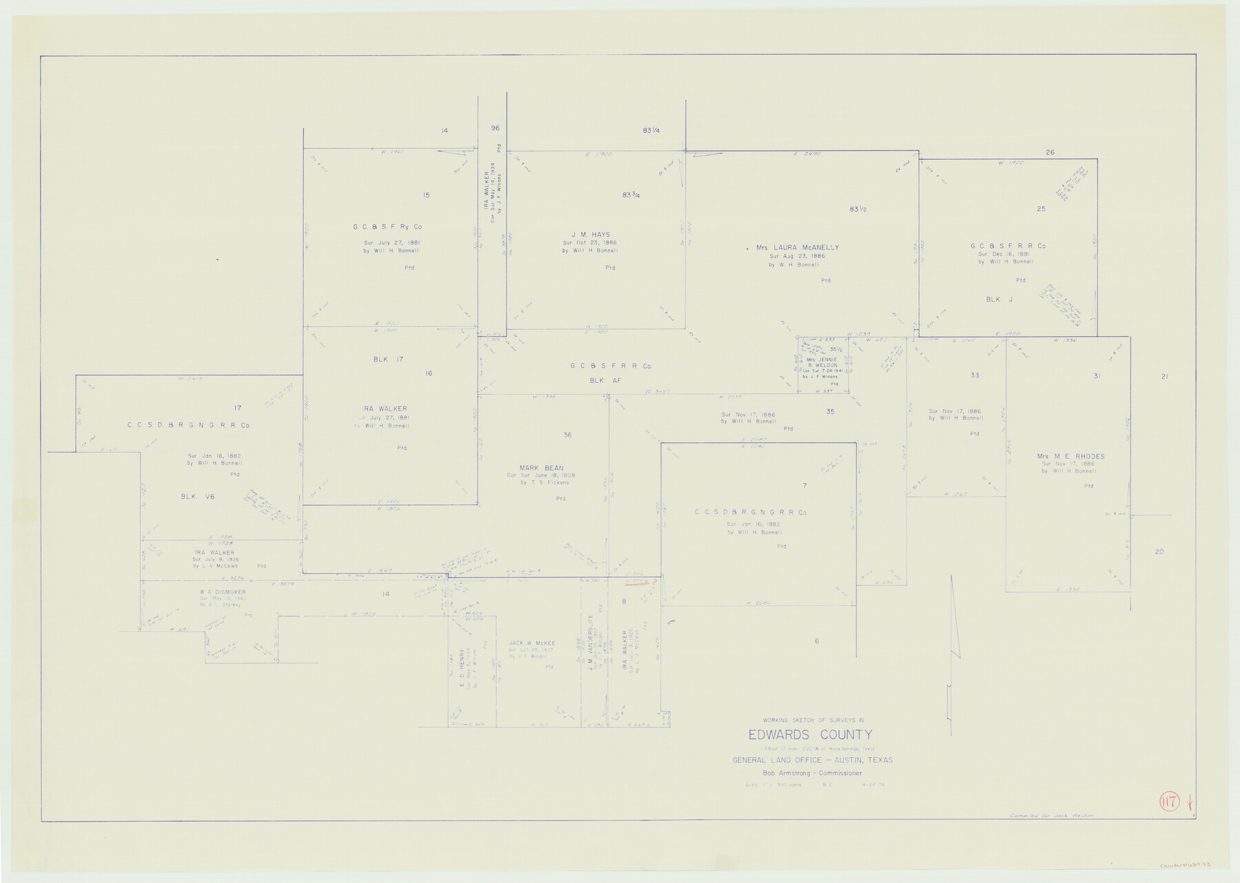 68993, Edwards County Working Sketch 117, General Map Collection