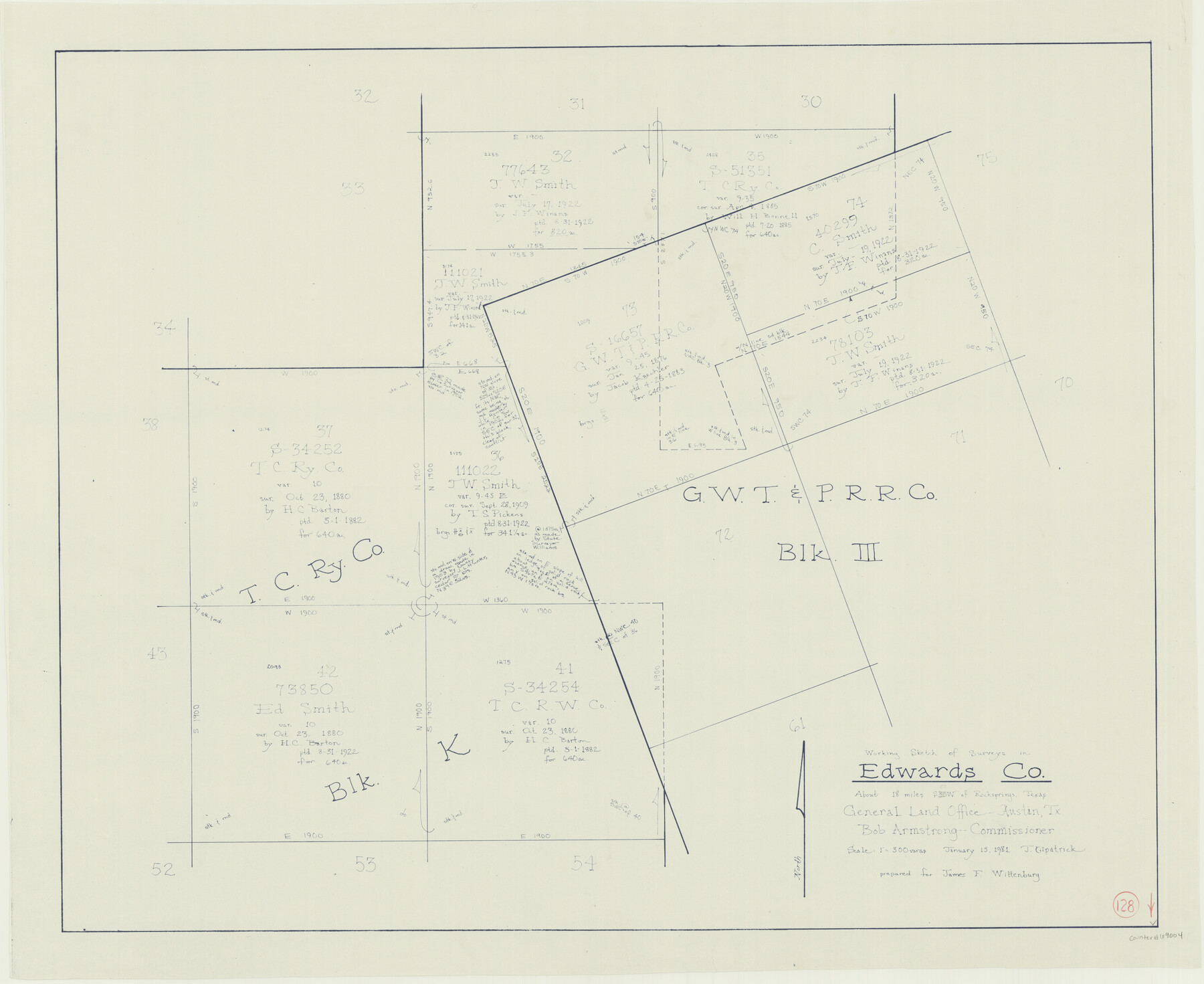 69004, Edwards County Working Sketch 128, General Map Collection
