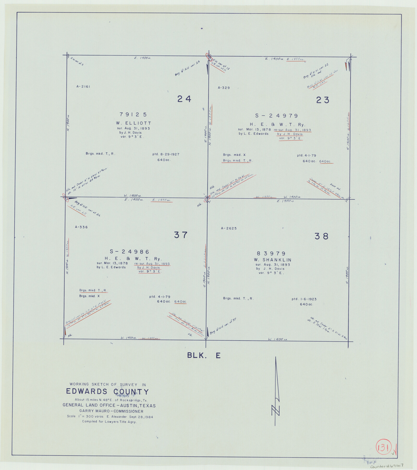 69007, Edwards County Working Sketch 131, General Map Collection