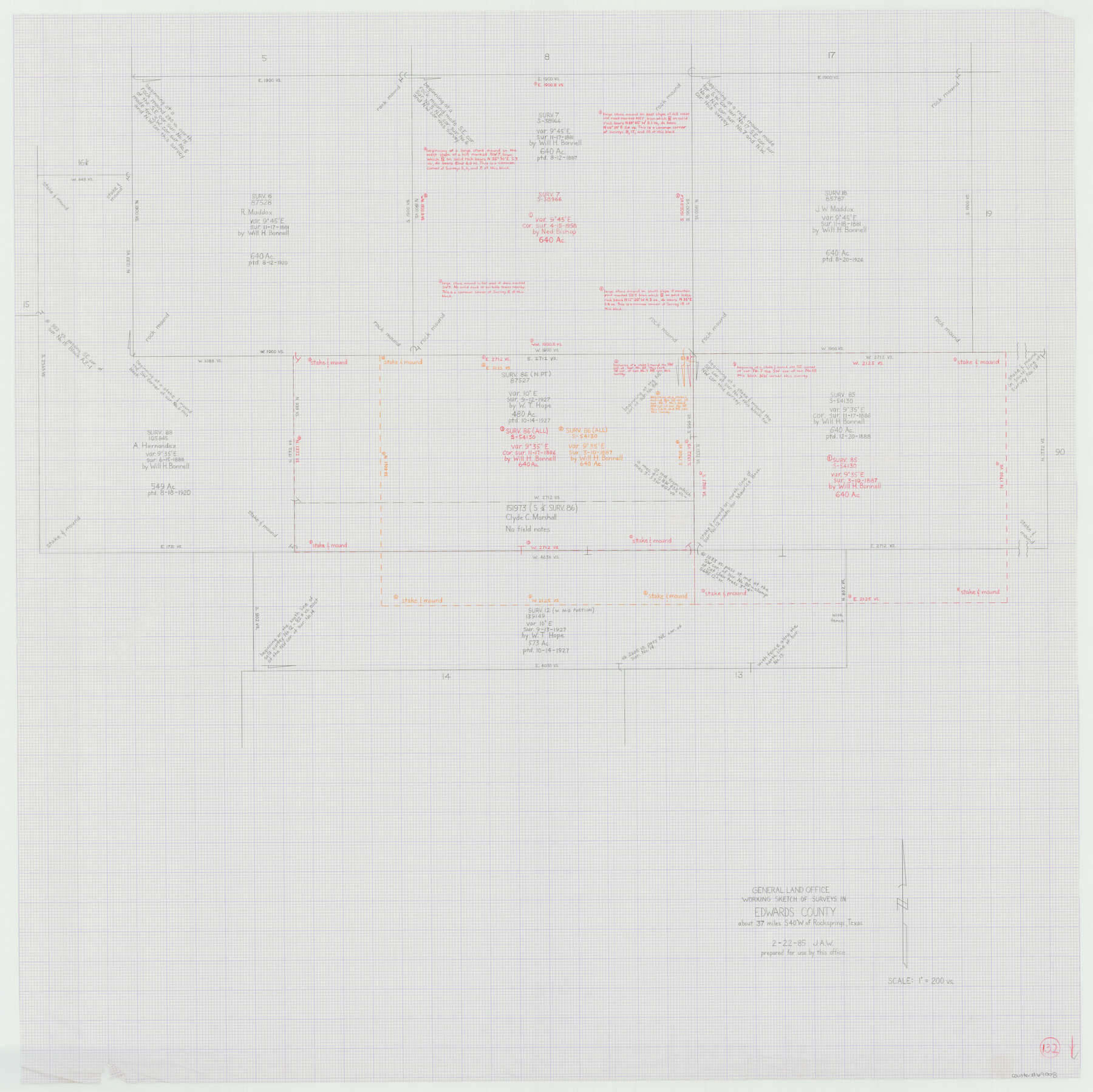 69008, Edwards County Working Sketch 132, General Map Collection