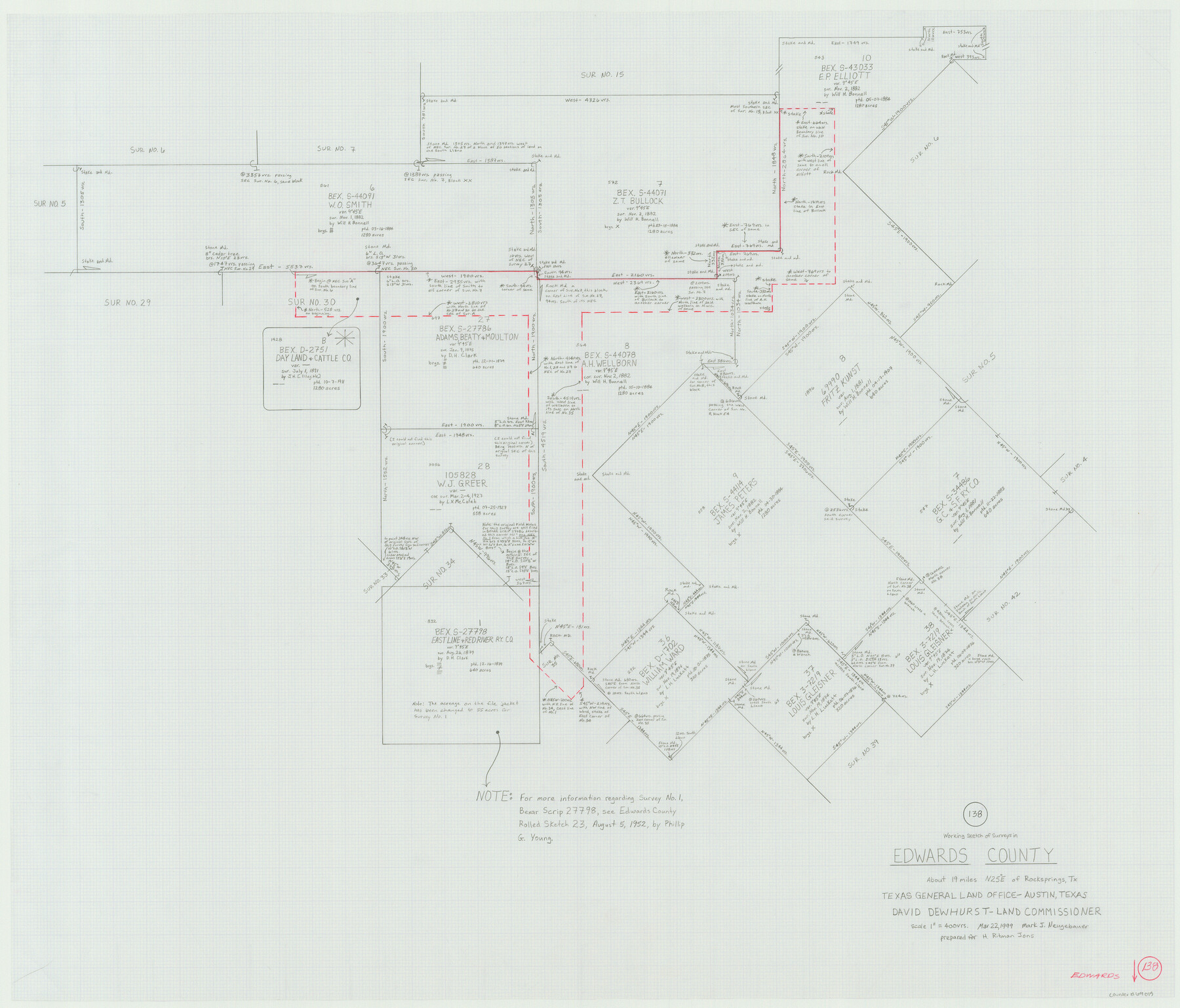 69015, Edwards County Working Sketch 138, General Map Collection