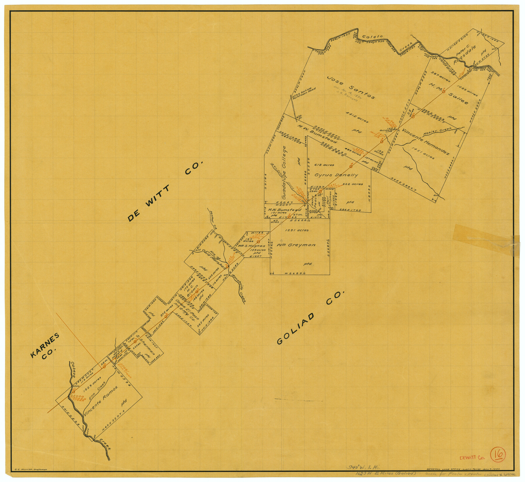 69016, DeWitt County Working Sketch 16, General Map Collection