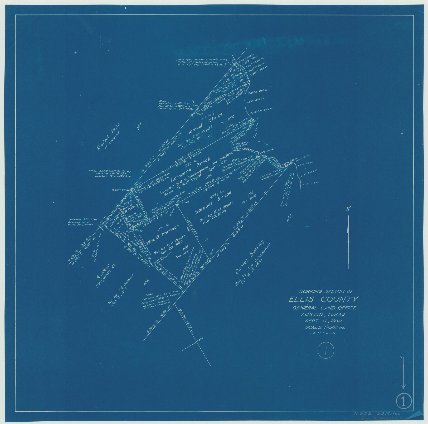 69017, Ellis County Working Sketch 1, General Map Collection