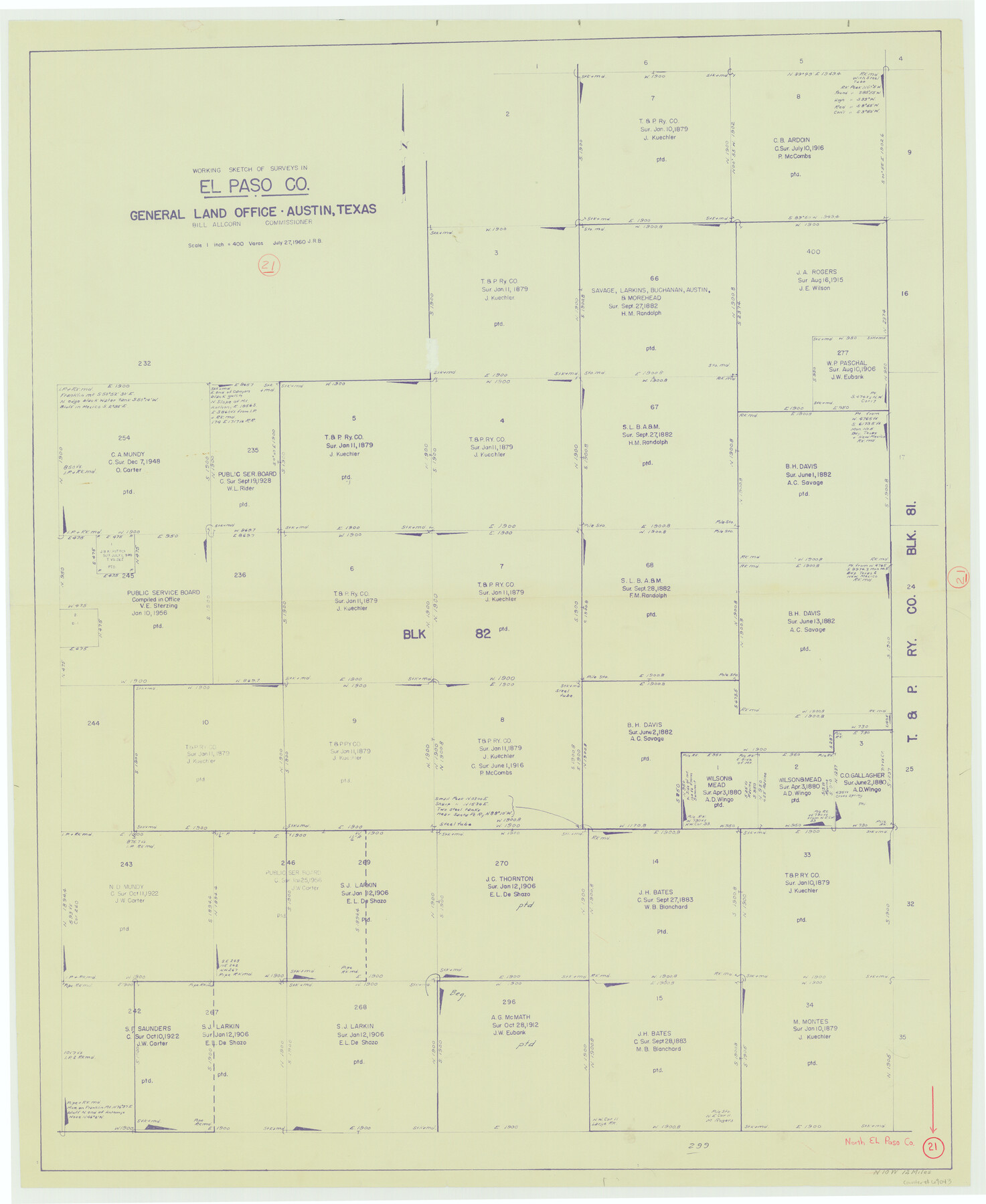 69043, El Paso County Working Sketch 21, General Map Collection