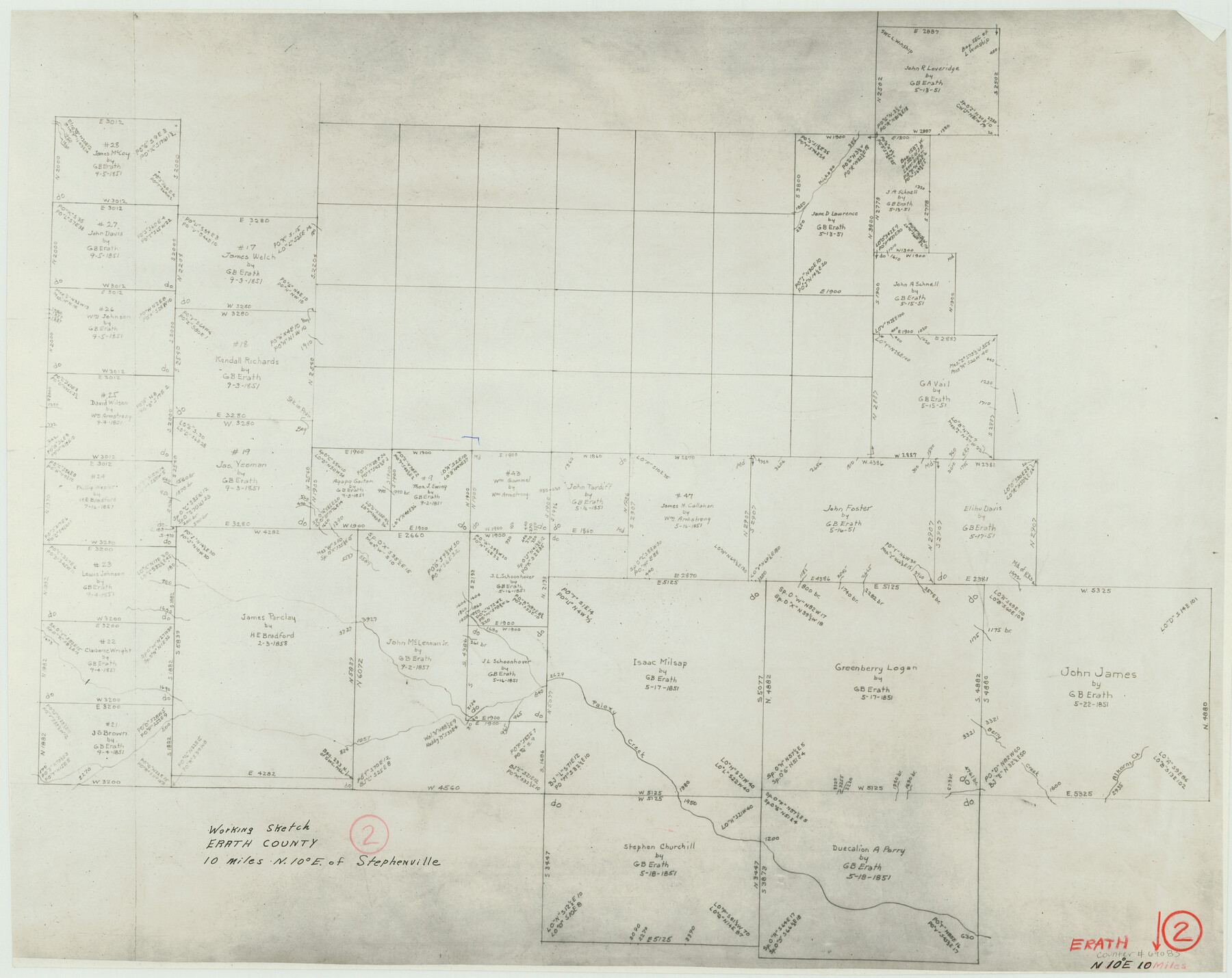 69083, Erath County Working Sketch 2, General Map Collection