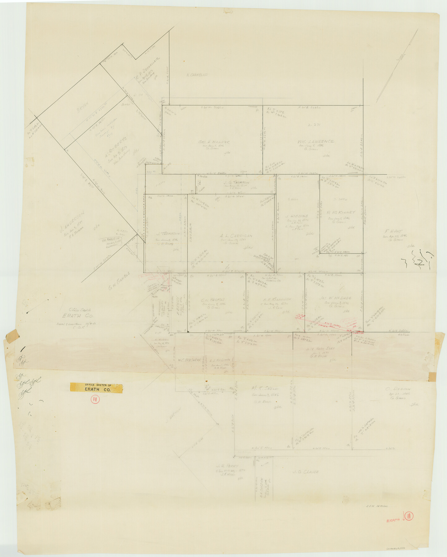 69092, Erath County Working Sketch 11, General Map Collection