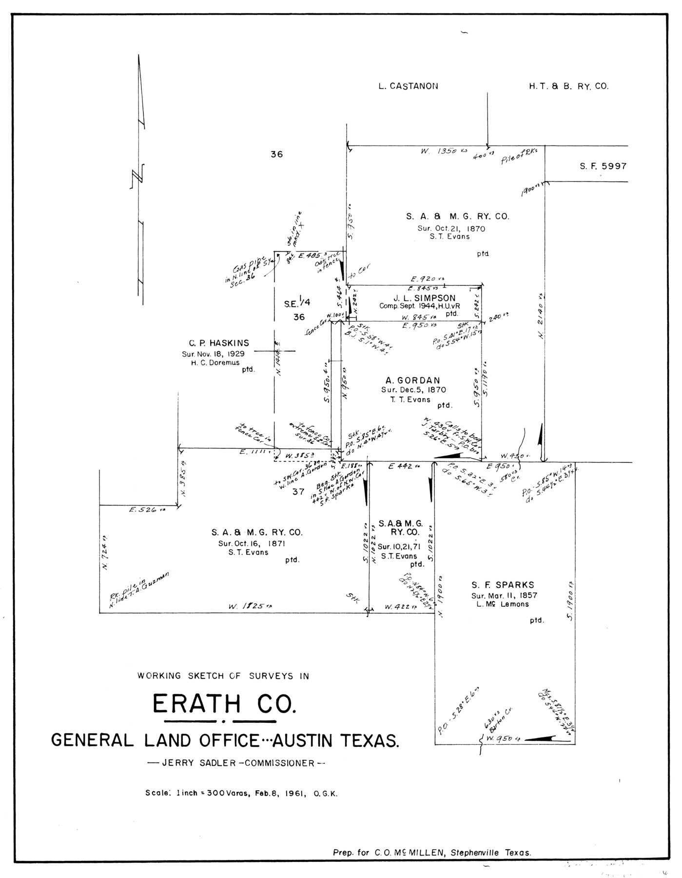 69096, Erath County Working Sketch 15, General Map Collection