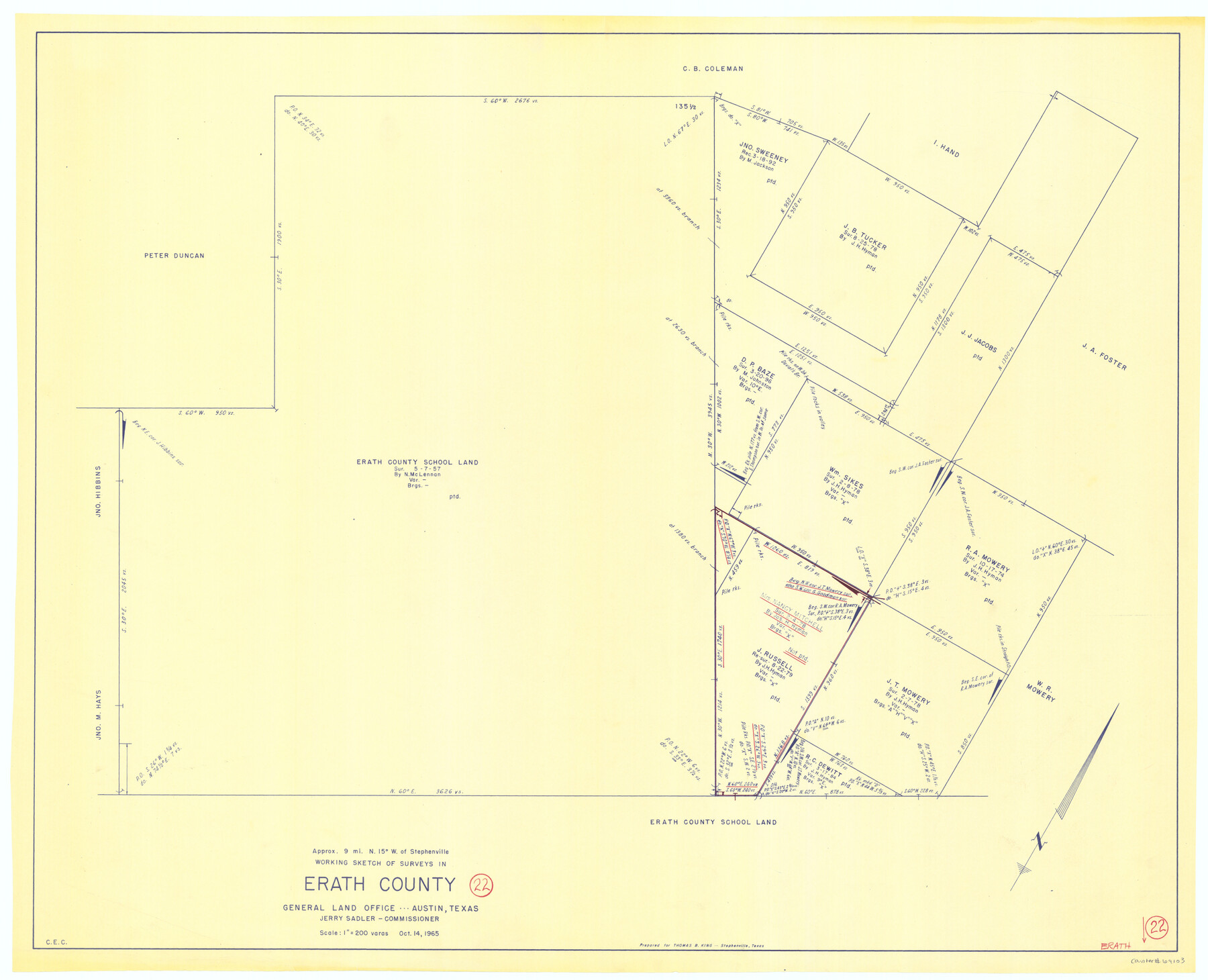 69103, Erath County Working Sketch 22, General Map Collection