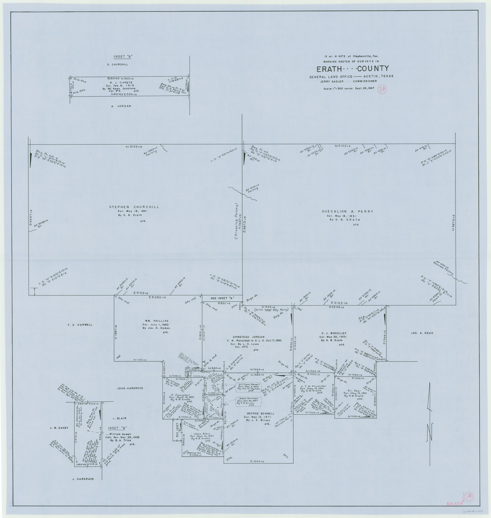 69105, Erath County Working Sketch 24, General Map Collection
