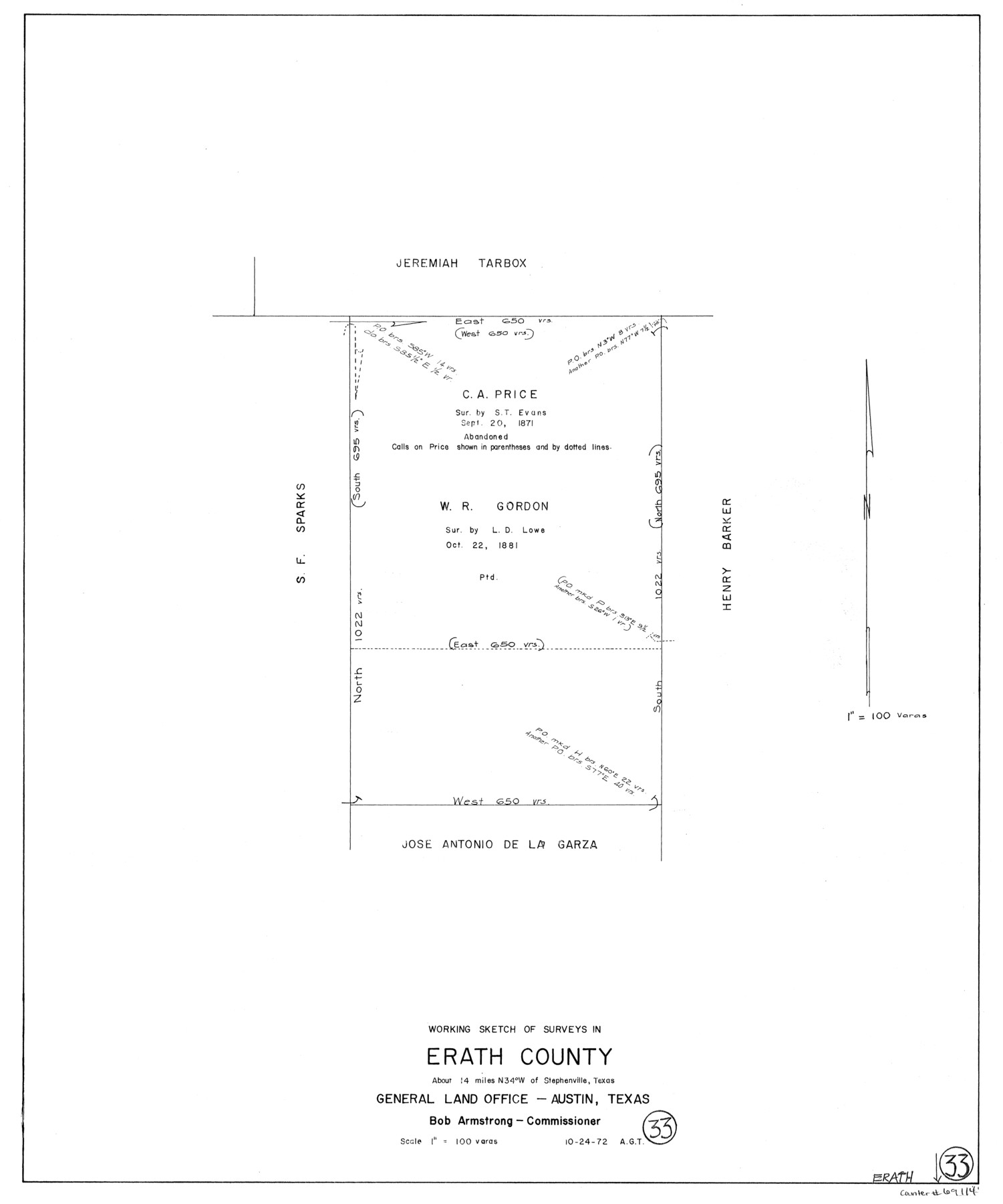 69114, Erath County Working Sketch 33, General Map Collection
