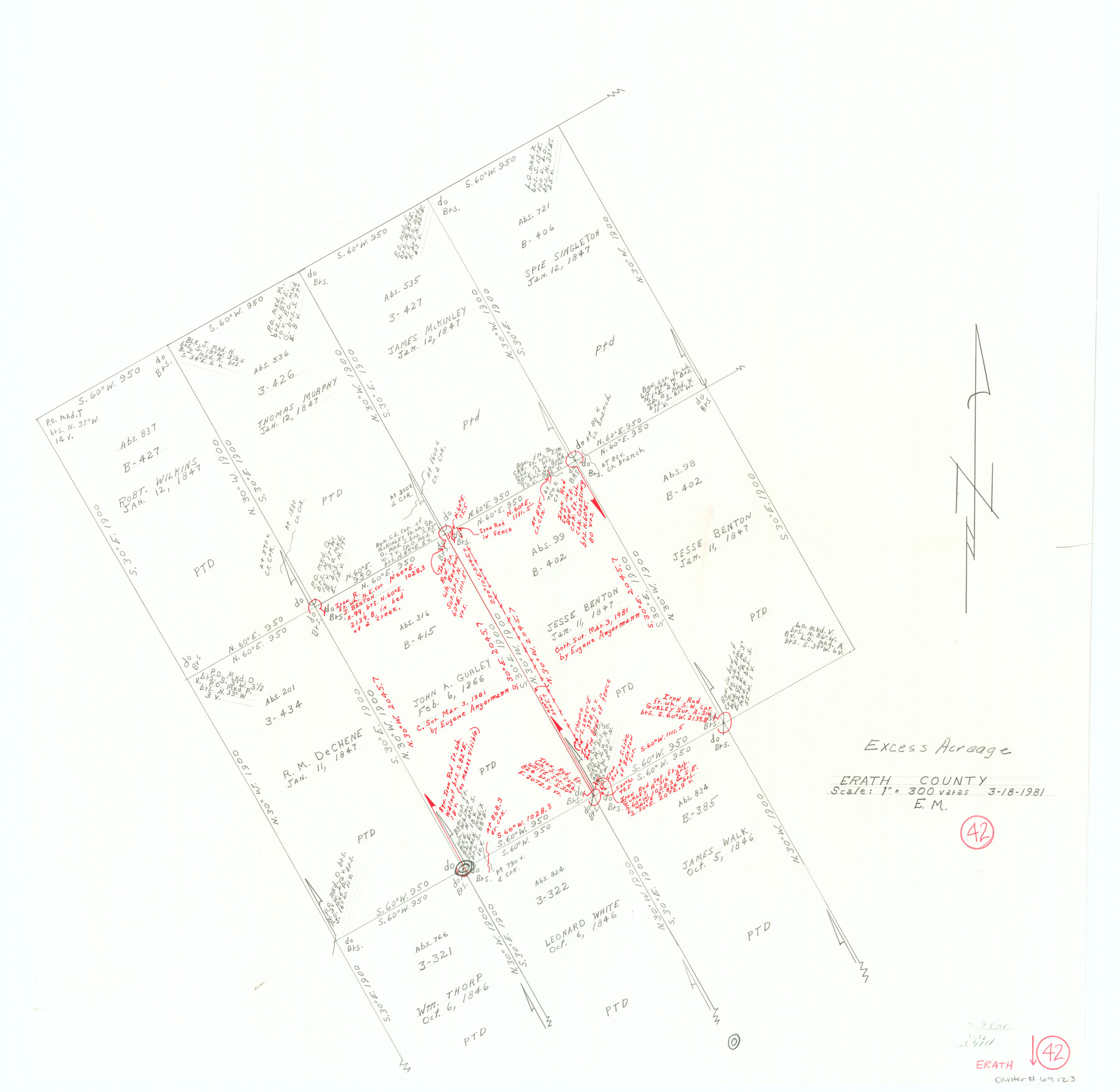 69123, Erath County Working Sketch 42, General Map Collection