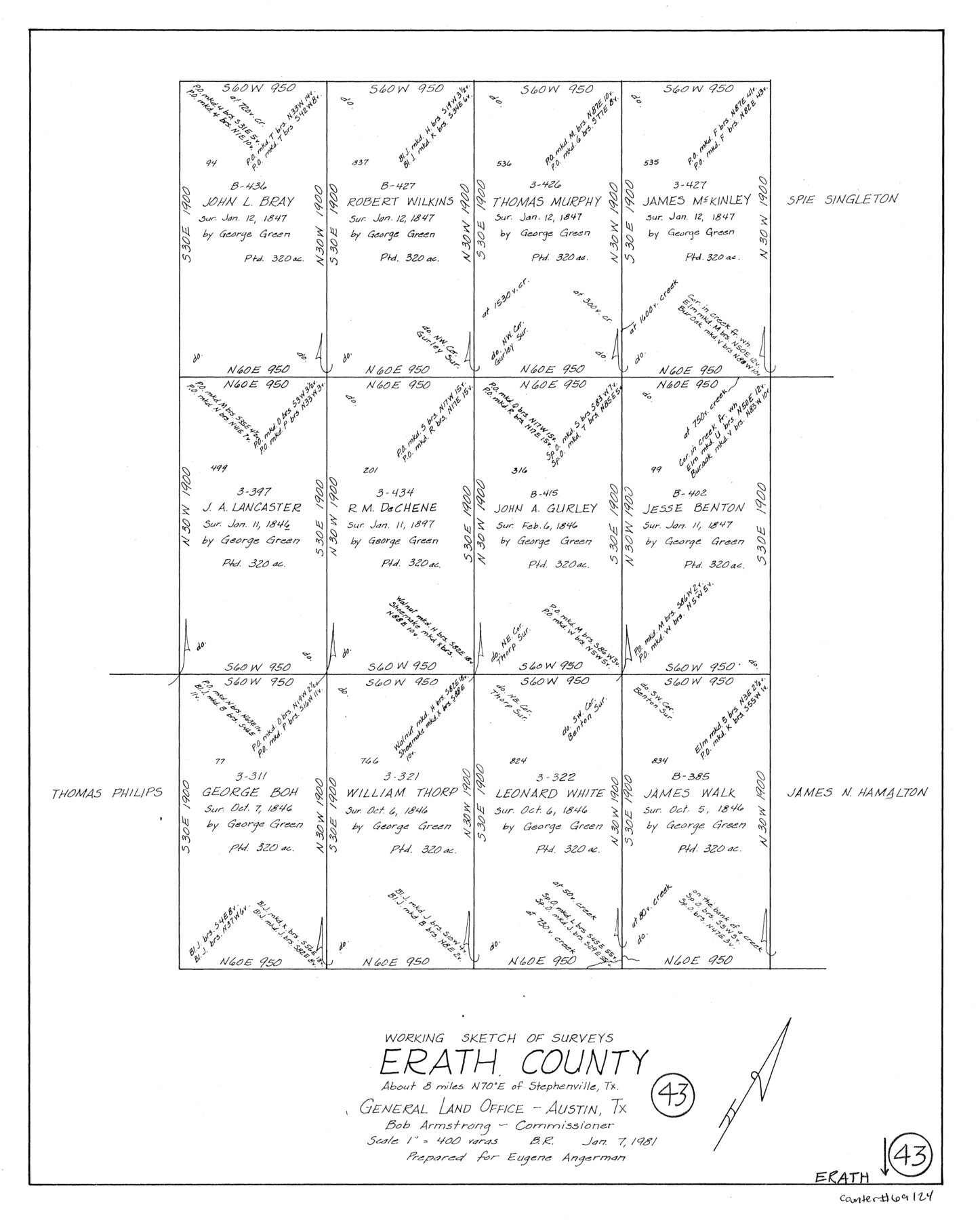 69124, Erath County Working Sketch 43, General Map Collection