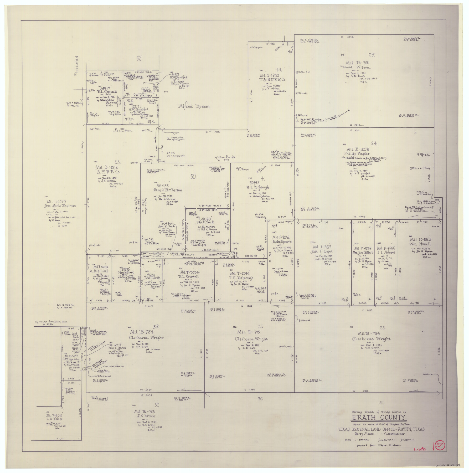 69134, Erath County Working Sketch 52, General Map Collection