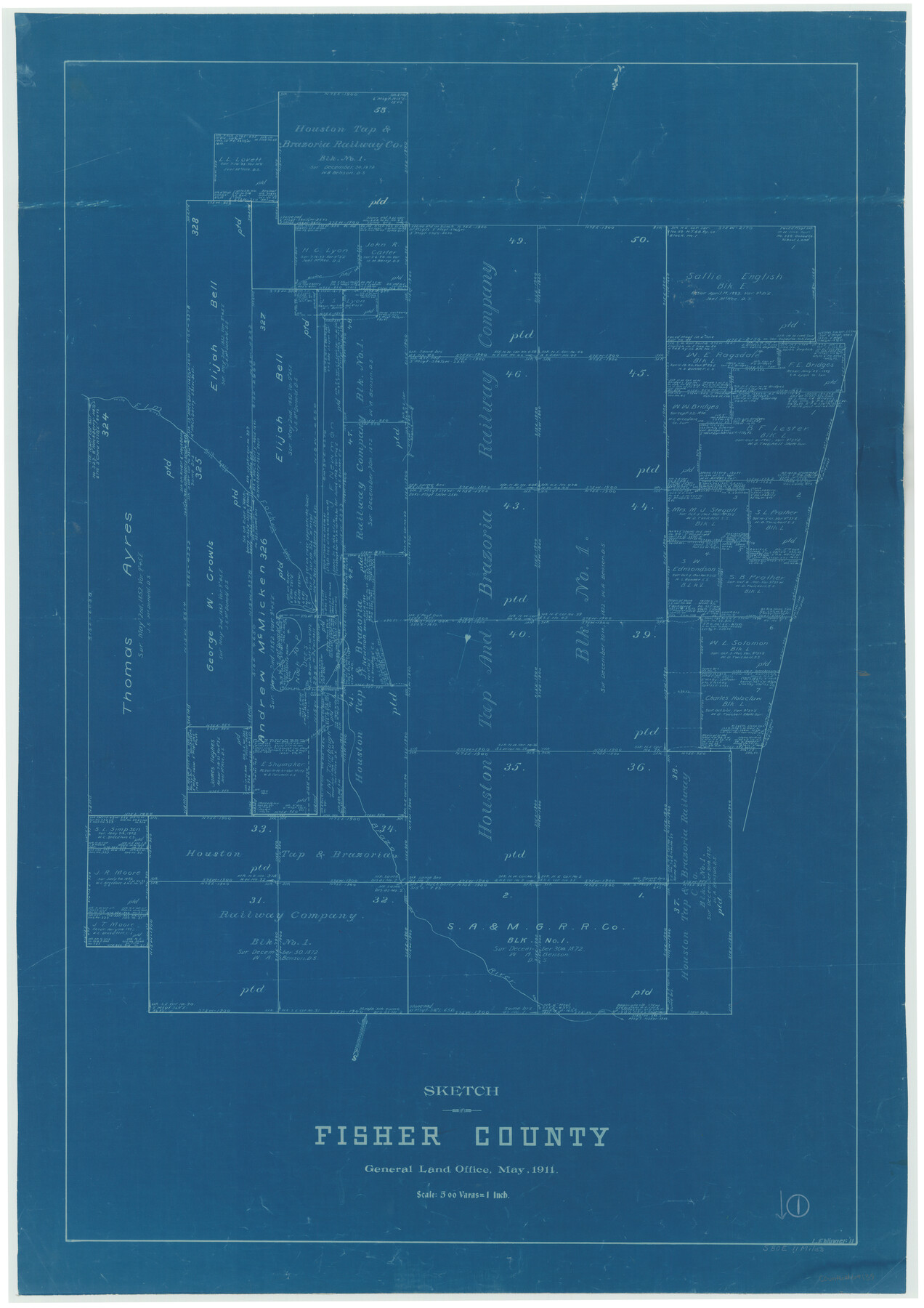 69135, Fisher County Working Sketch 1, General Map Collection