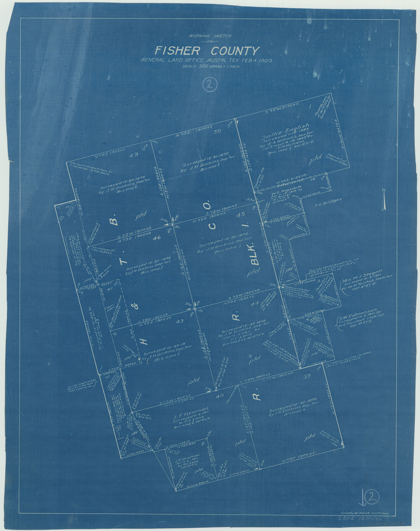 69136, Fisher County Working Sketch 2, General Map Collection