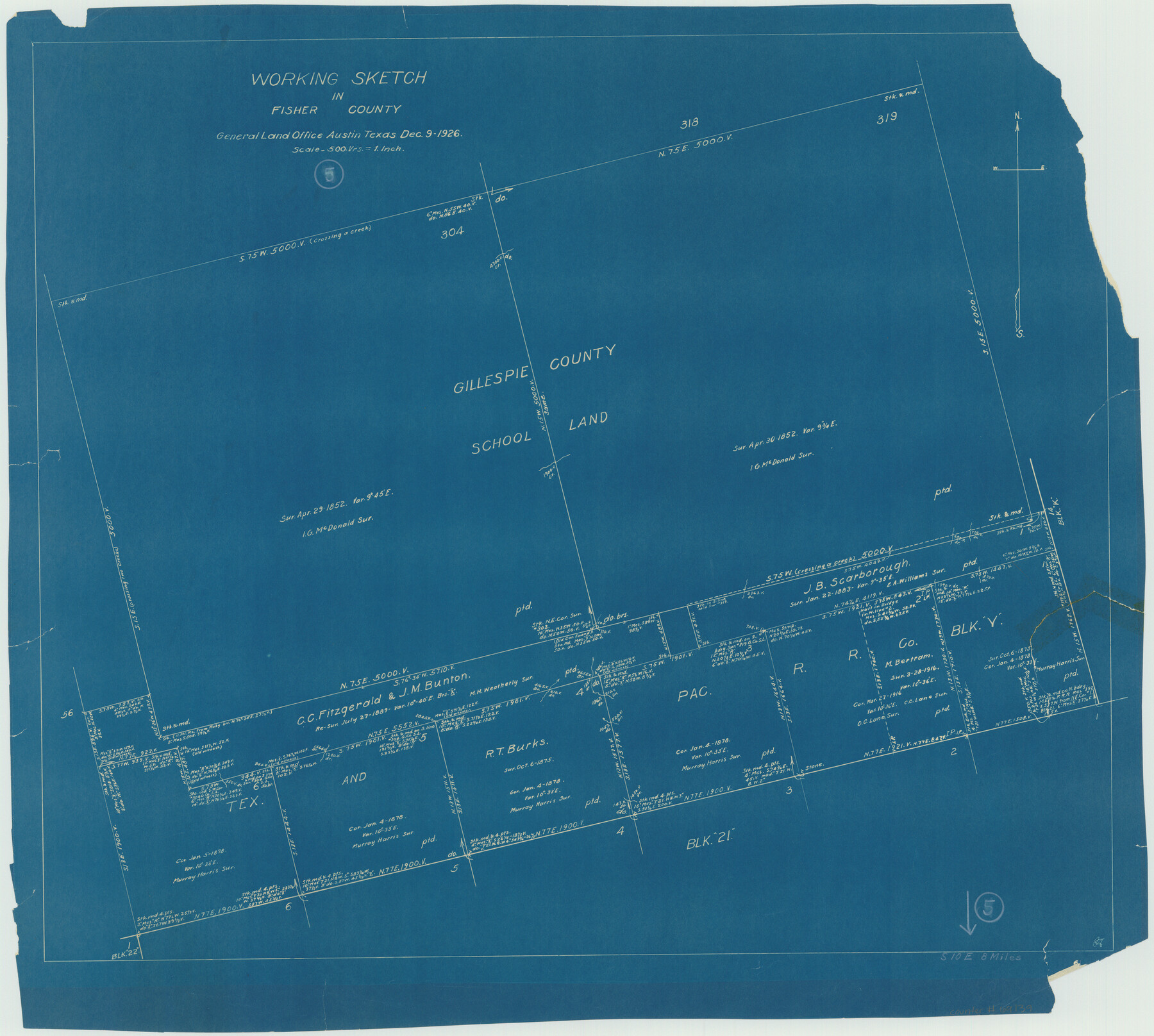 69139, Fisher County Working Sketch 5, General Map Collection