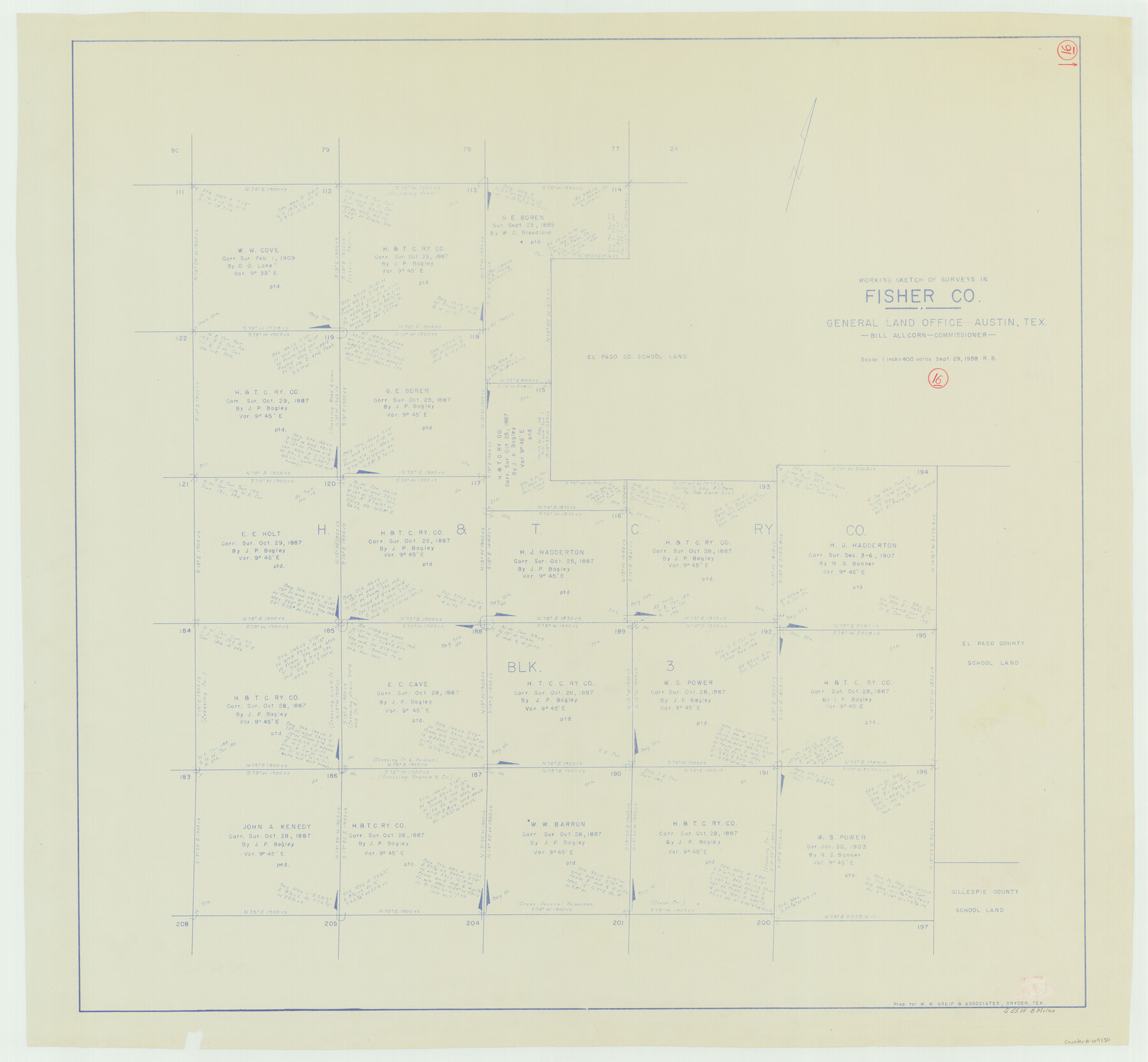 69150, Fisher County Working Sketch 16, General Map Collection