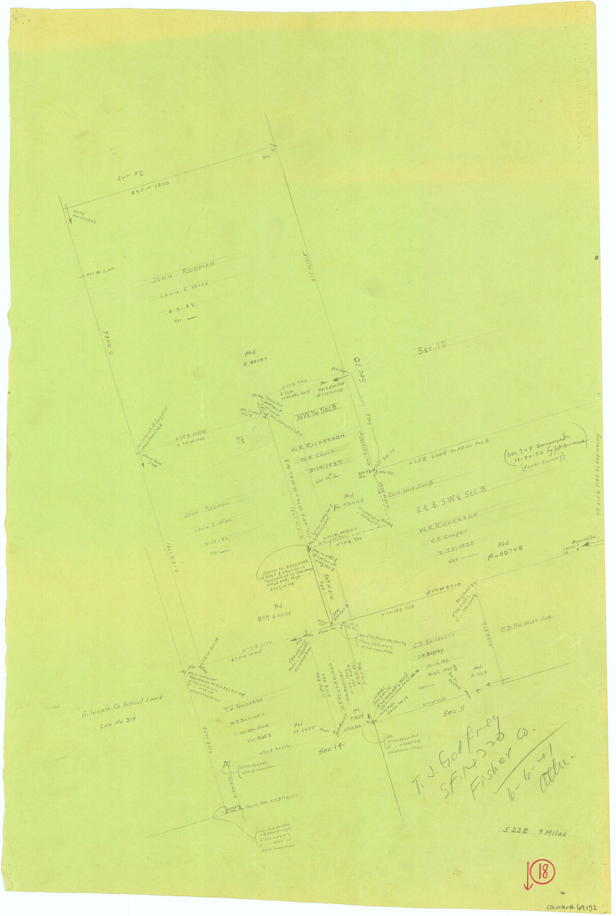 69152, Fisher County Working Sketch 18, General Map Collection