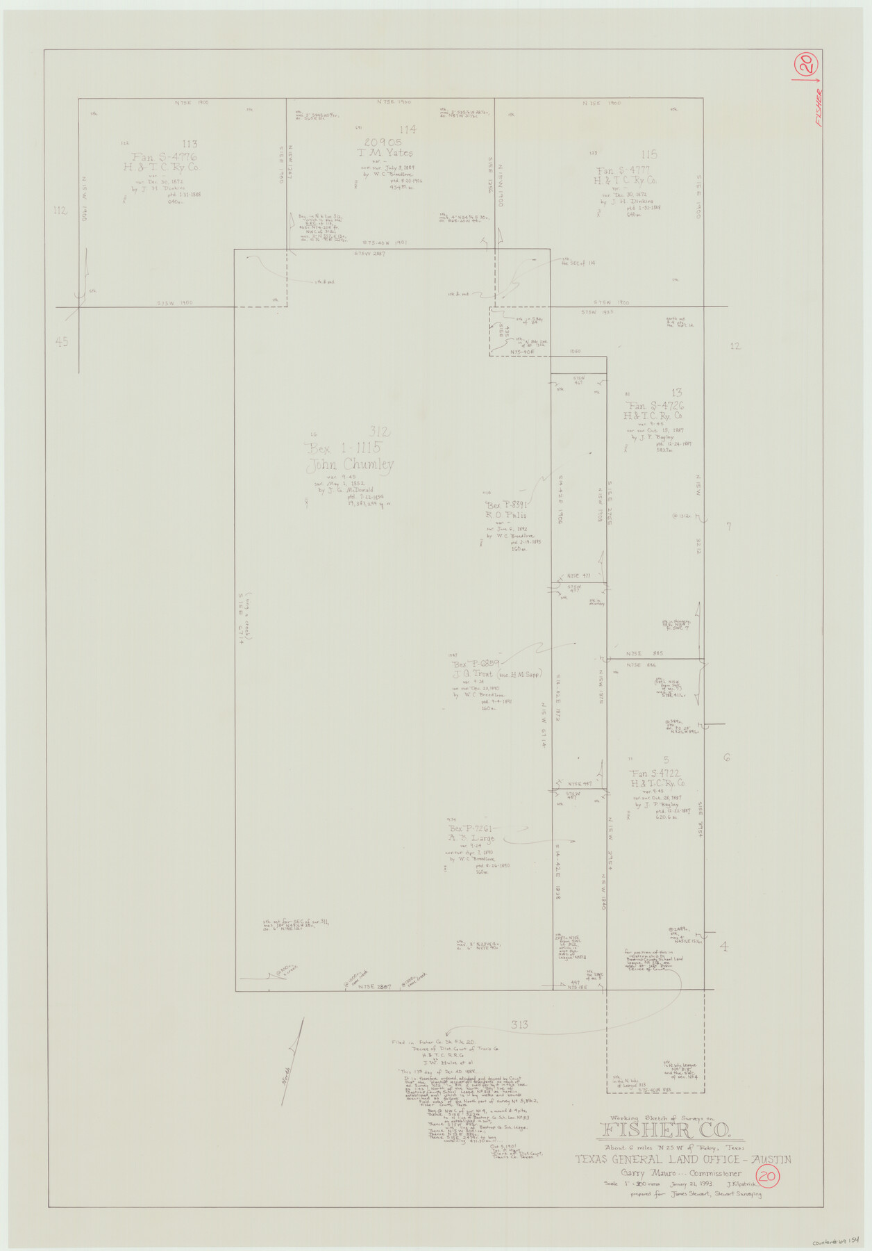 69154, Fisher County Working Sketch 20, General Map Collection