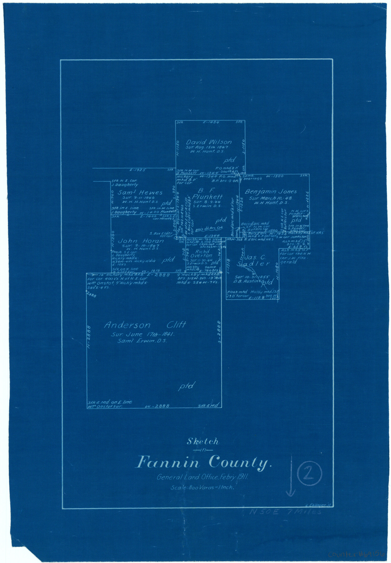 69156, Fannin County Working Sketch 2, General Map Collection