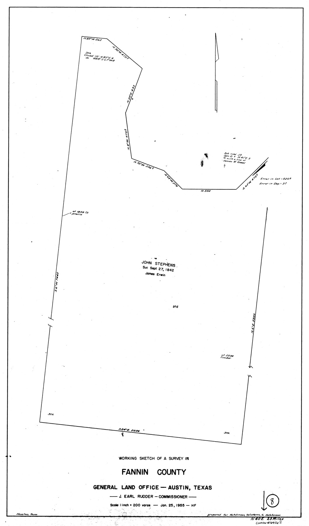 69162, Fannin County Working Sketch 8, General Map Collection