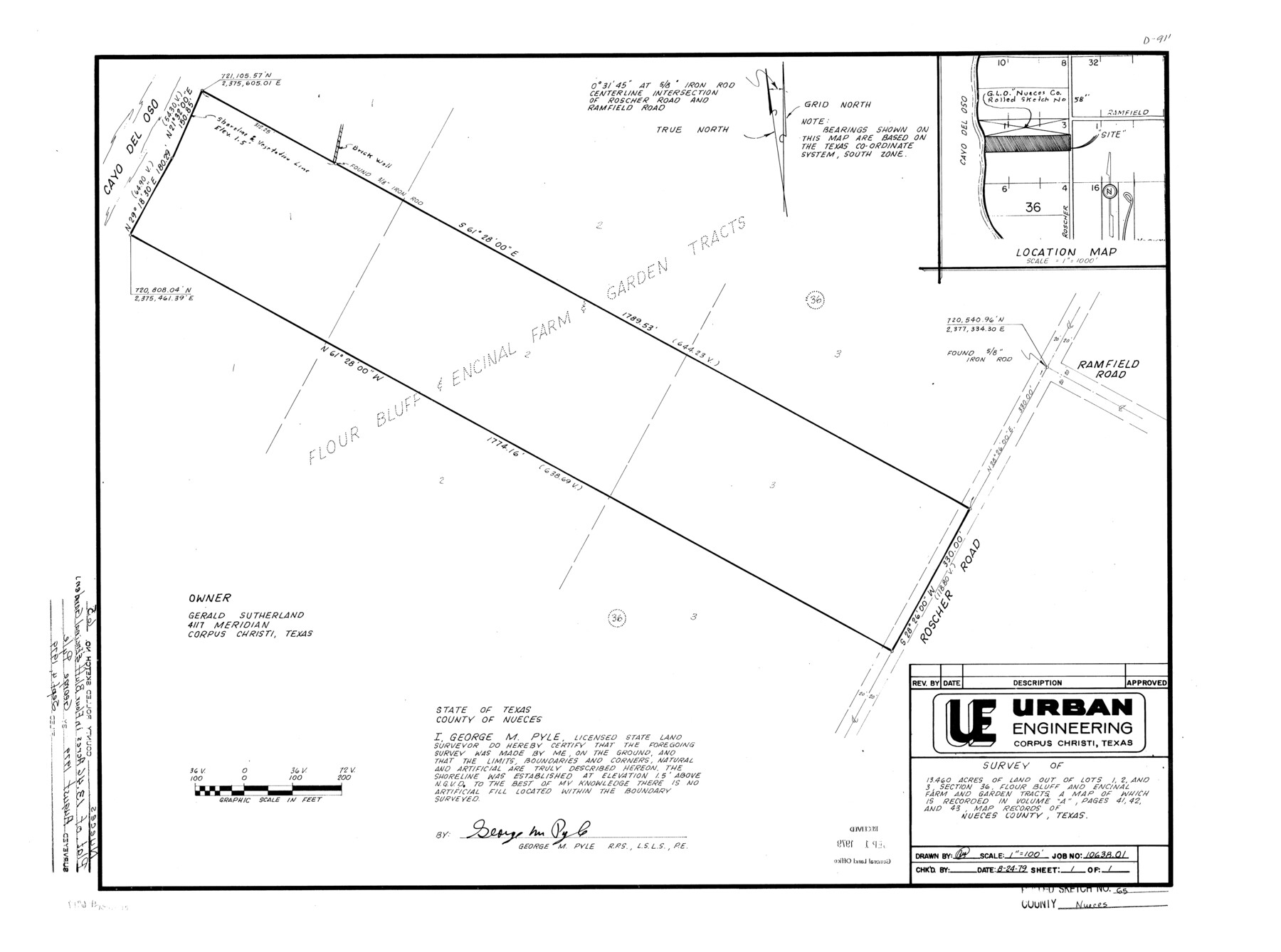 6917, Nueces County Rolled Sketch 65, General Map Collection