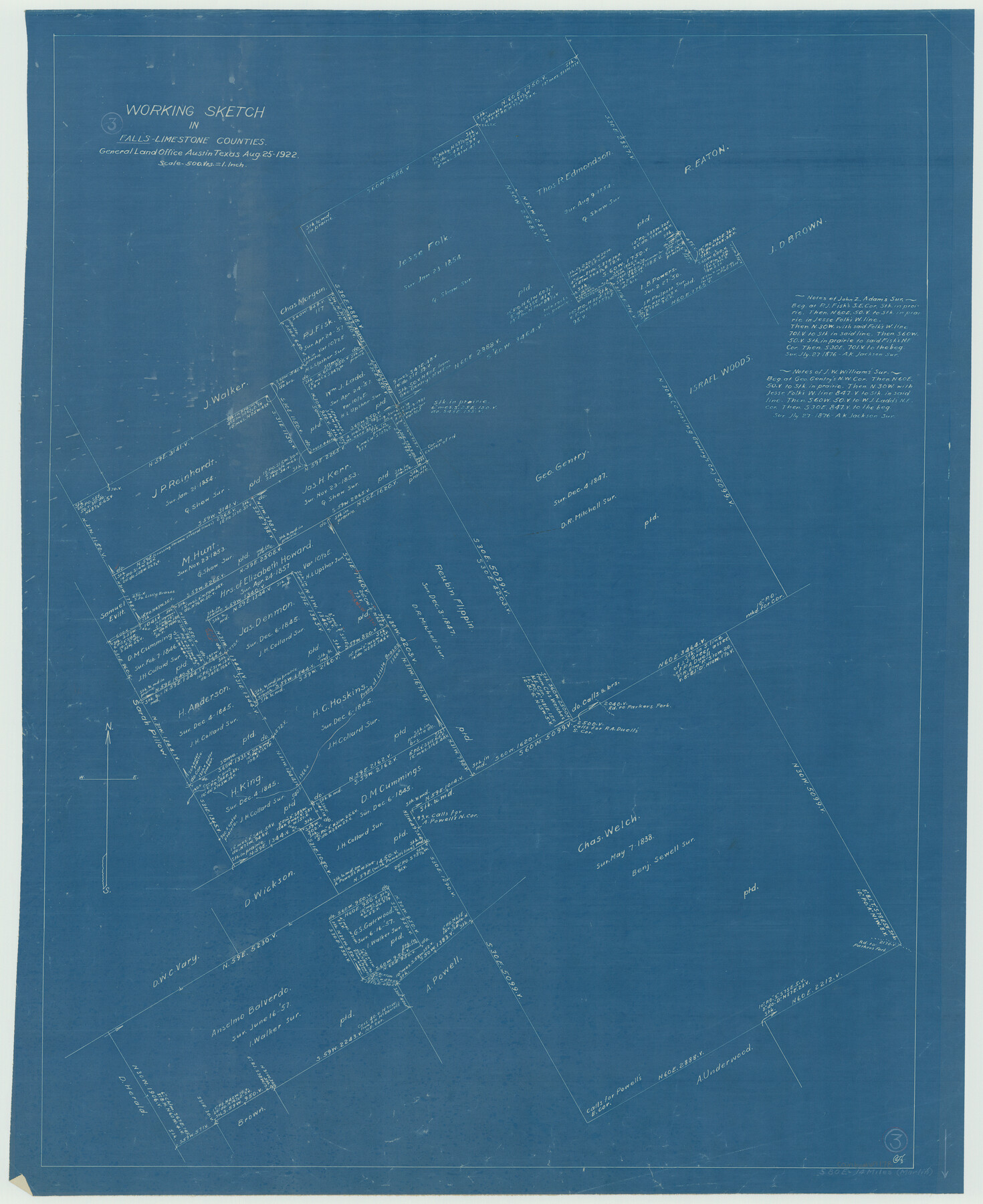 69178, Falls County Working Sketch 3, General Map Collection