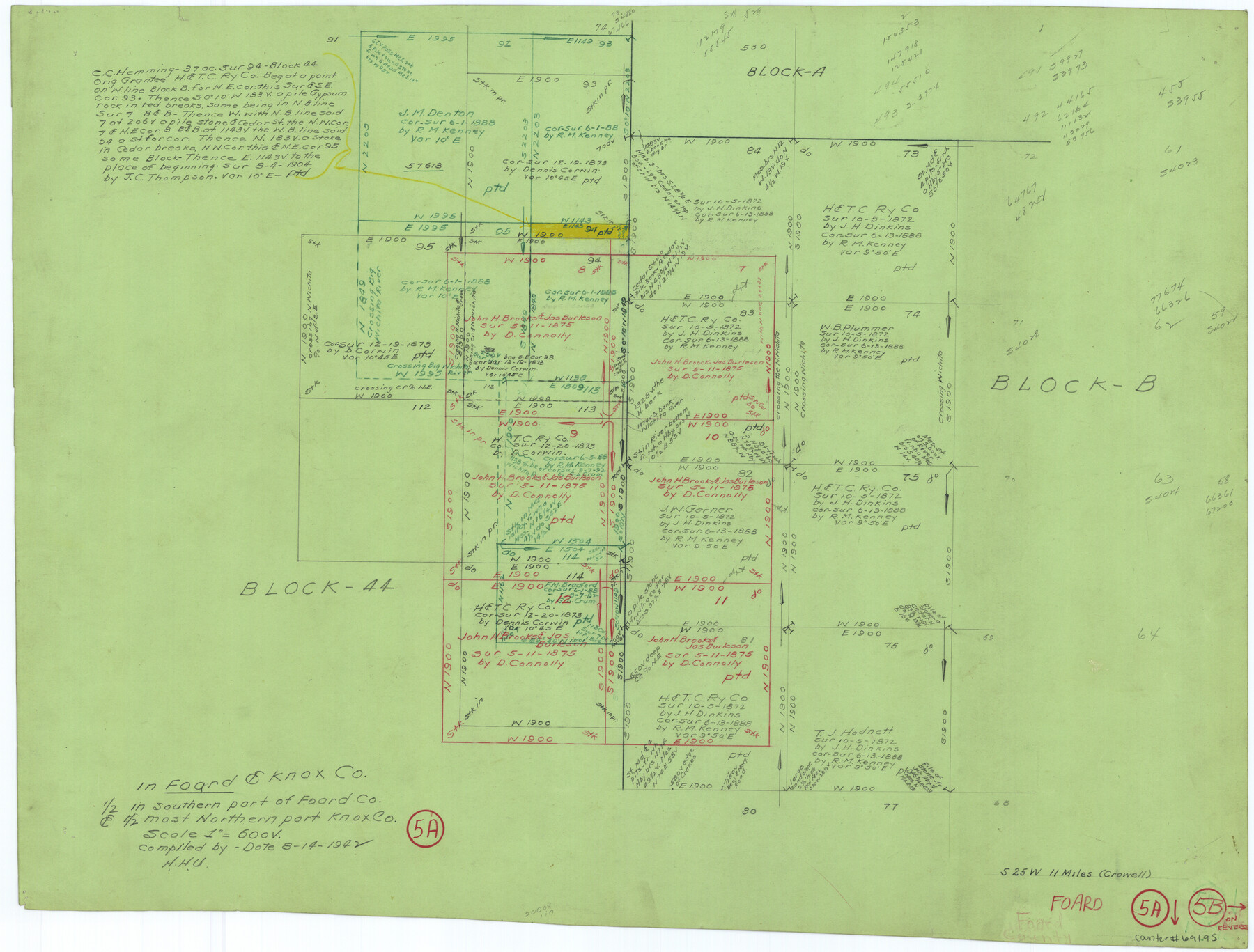 69195, Foard County Working Sketch 5a, General Map Collection