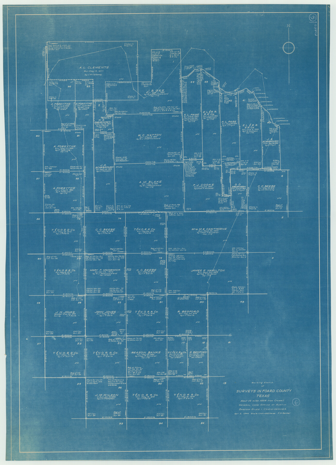 69197, Foard County Working Sketch 6, General Map Collection