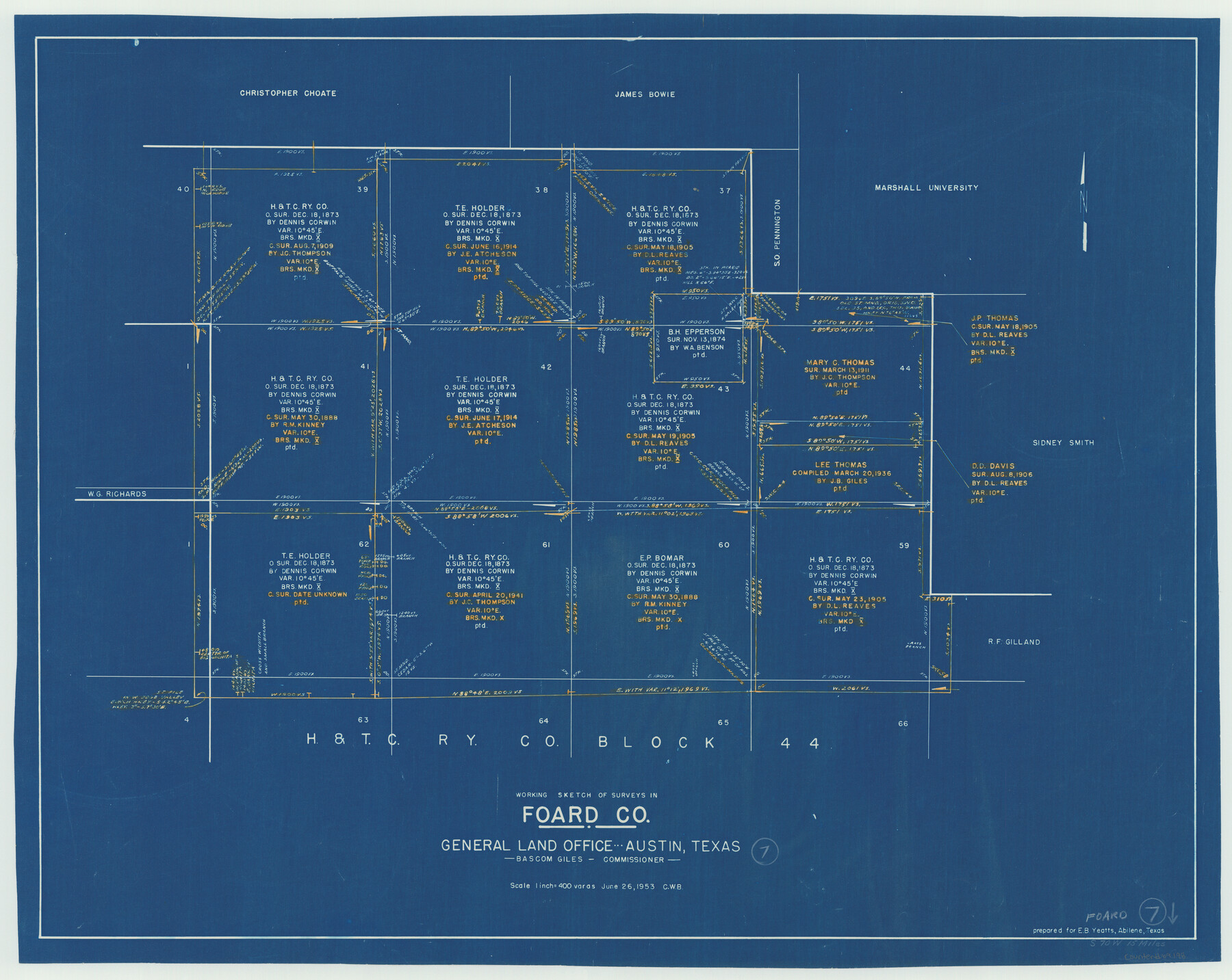 69198, Foard County Working Sketch 7, General Map Collection