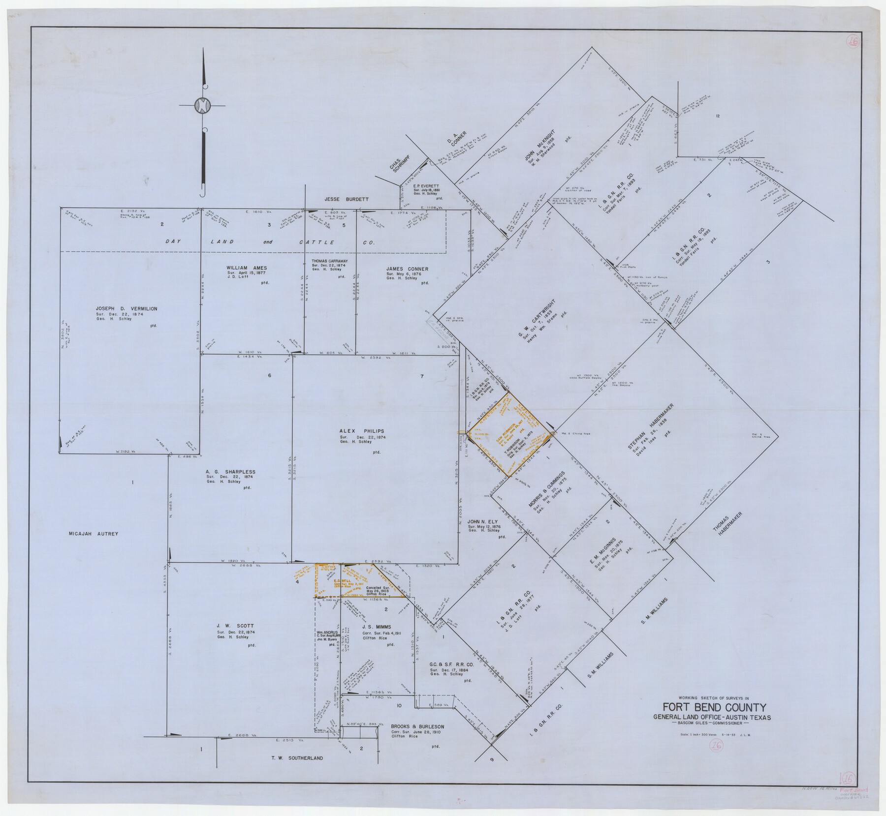 69222, Fort Bend County Working Sketch 16, General Map Collection