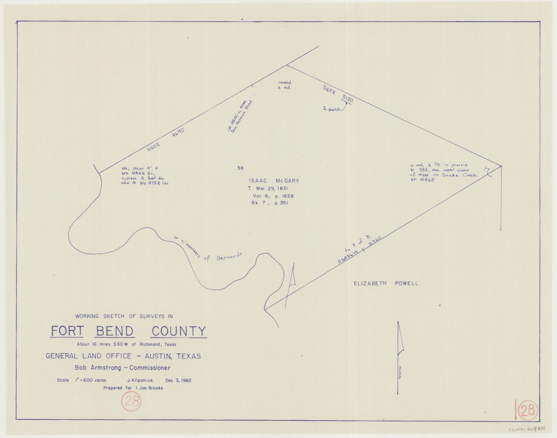 69234, Fort Bend County Working Sketch 28, General Map Collection