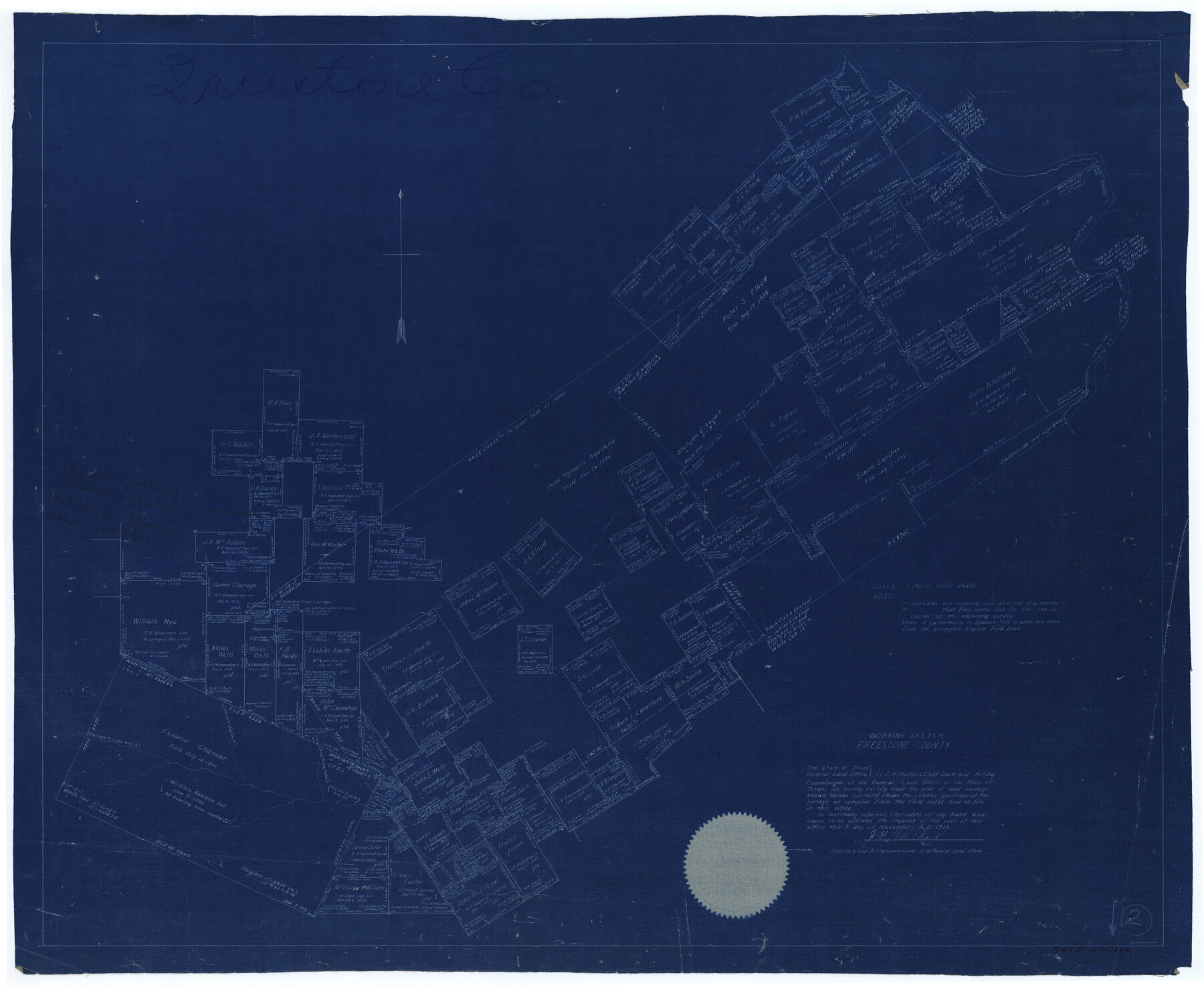 69244, Freestone County Working Sketch 2, General Map Collection