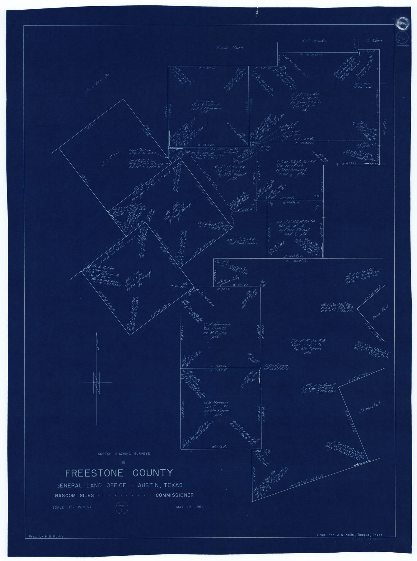 69249, Freestone County Working Sketch 7, General Map Collection