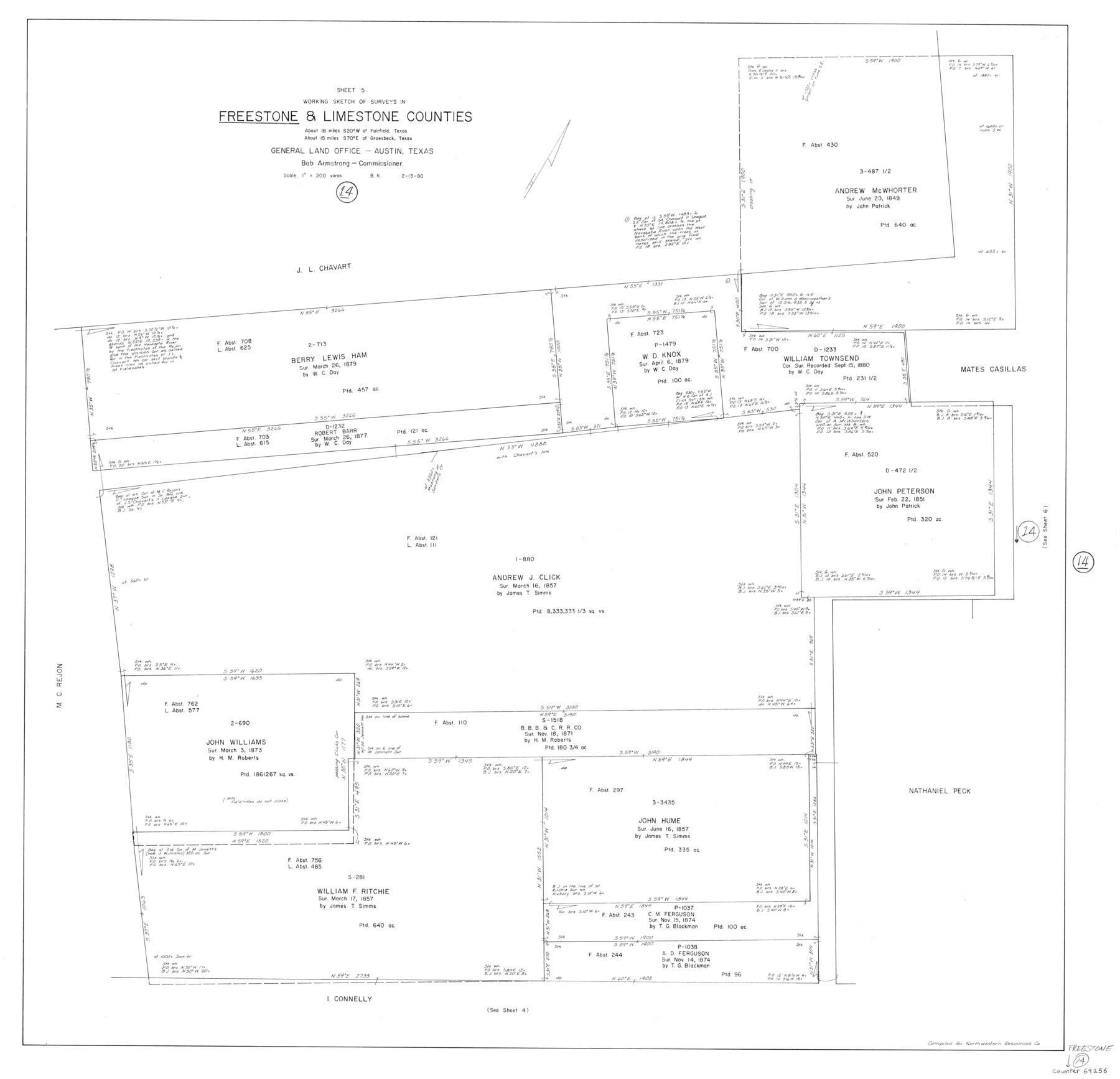 69256, Freestone County Working Sketch 14, General Map Collection