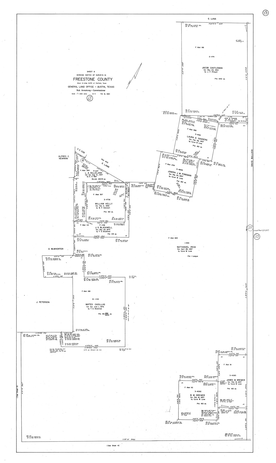 69257, Freestone County Working Sketch 15, General Map Collection