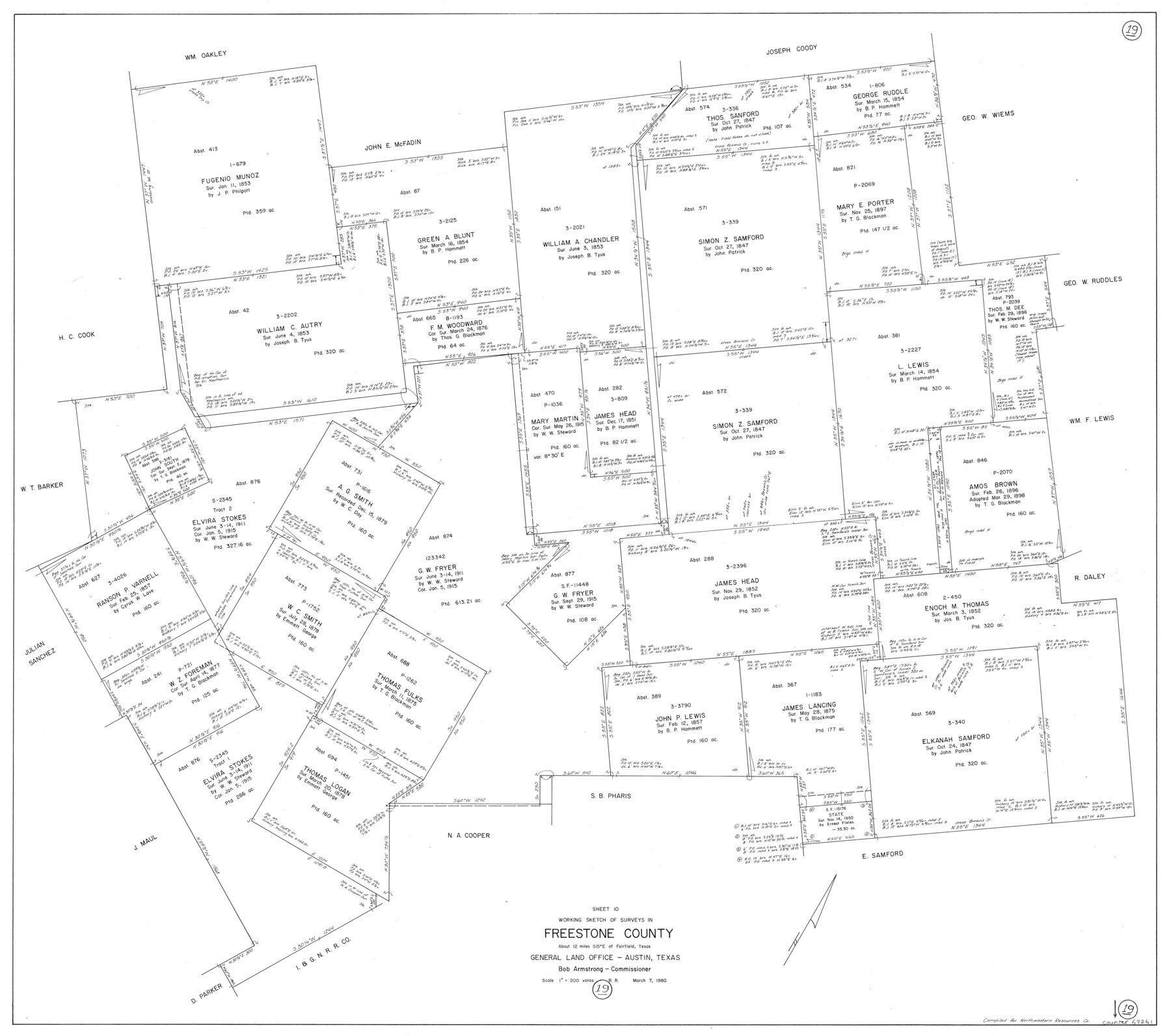 69261, Freestone County Working Sketch 19, General Map Collection