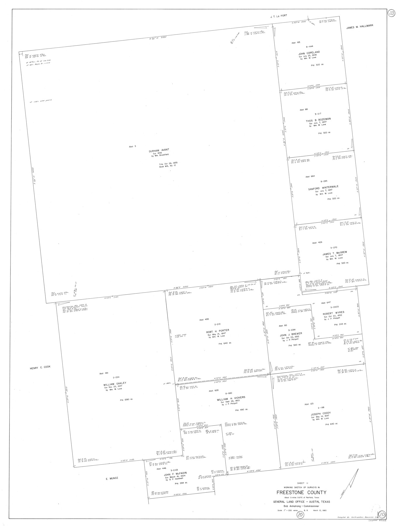 69262, Freestone County Working Sketch 20, General Map Collection