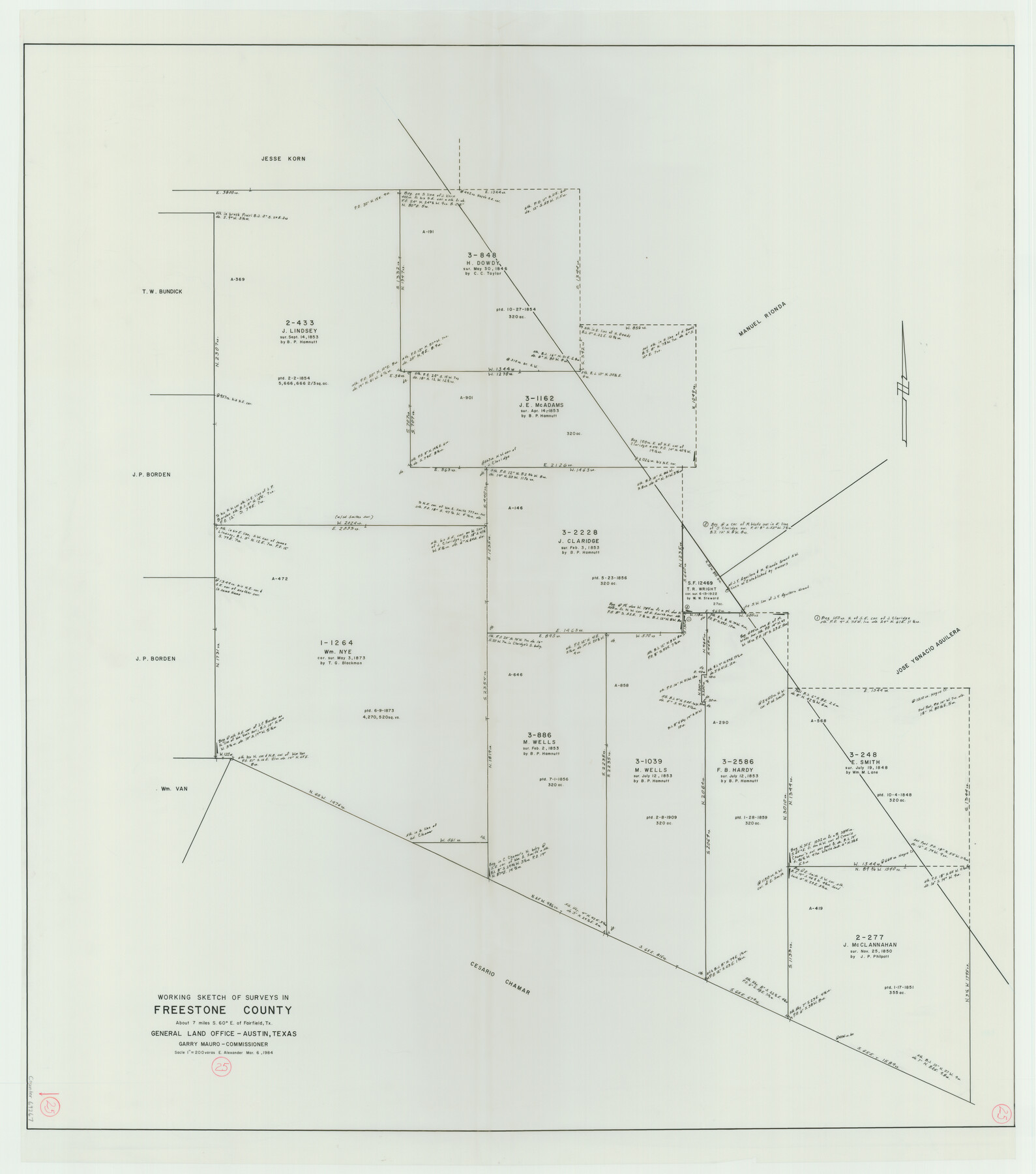 69267, Freestone County Working Sketch 25, General Map Collection