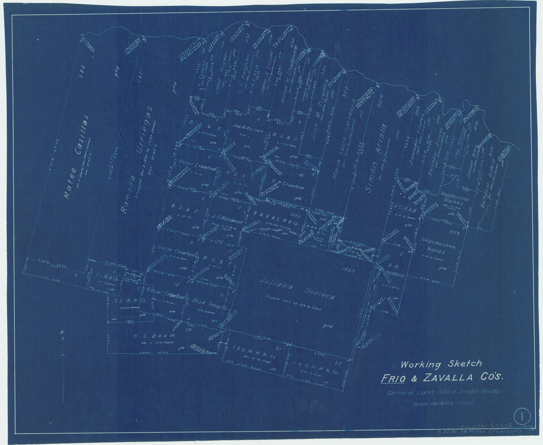 69275, Frio County Working Sketch 1, General Map Collection