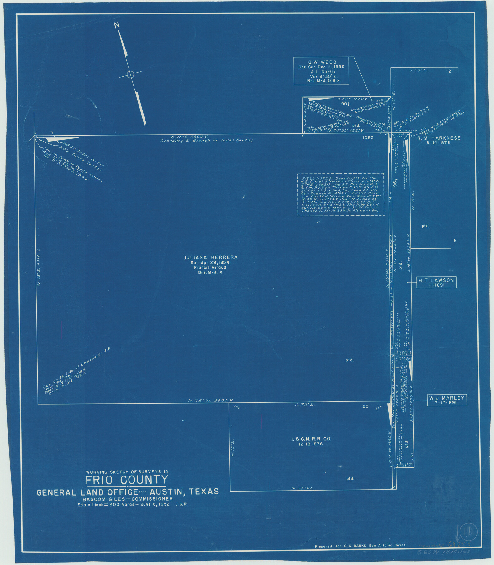 69285, Frio County Working Sketch 11, General Map Collection