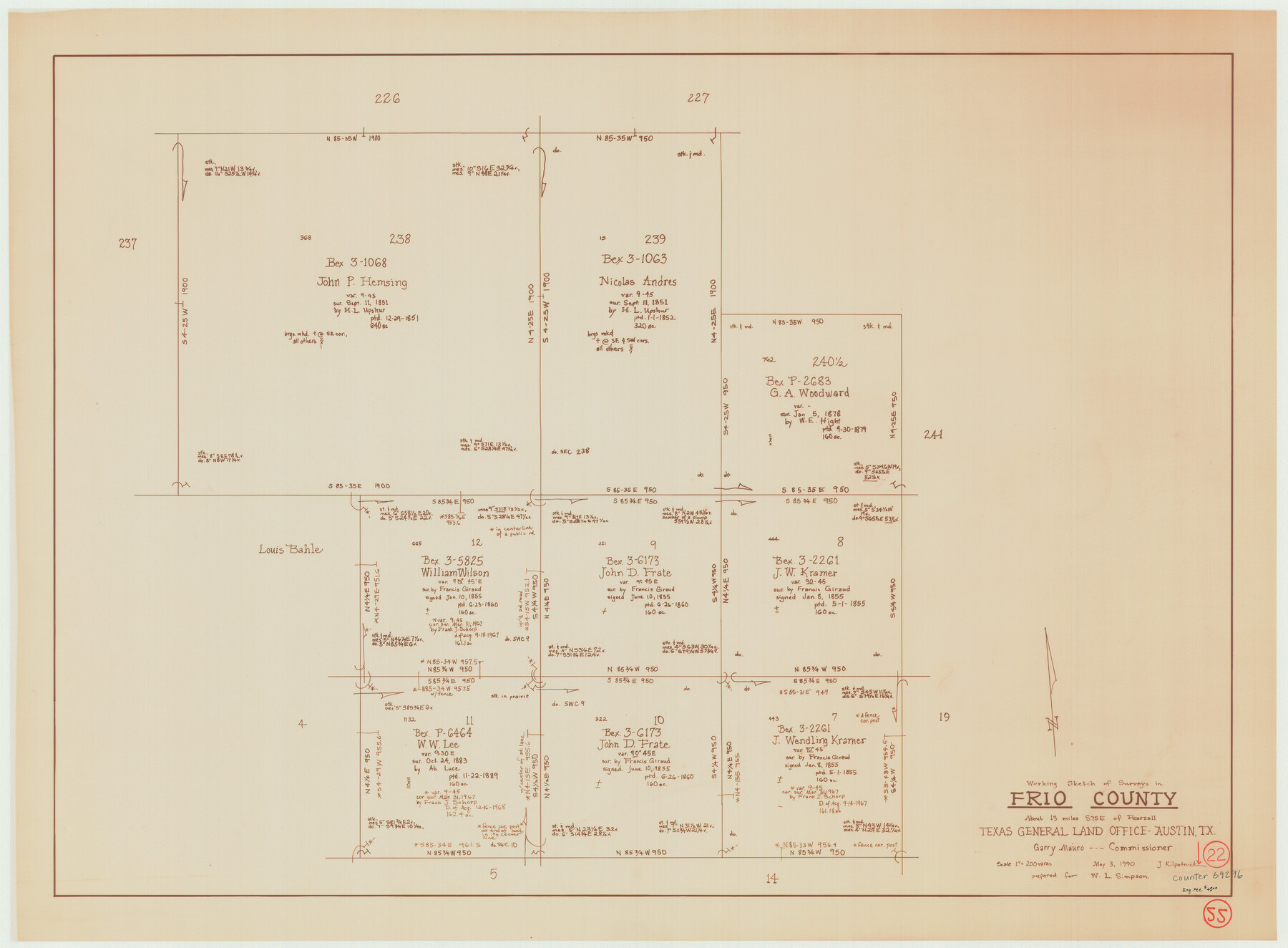 69296, Frio County Working Sketch 22, General Map Collection