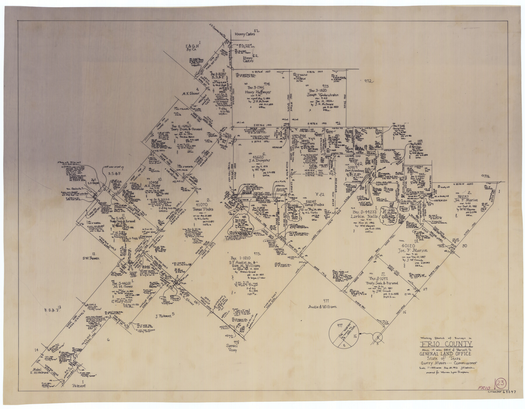 69297, Frio County Working Sketch 23, General Map Collection