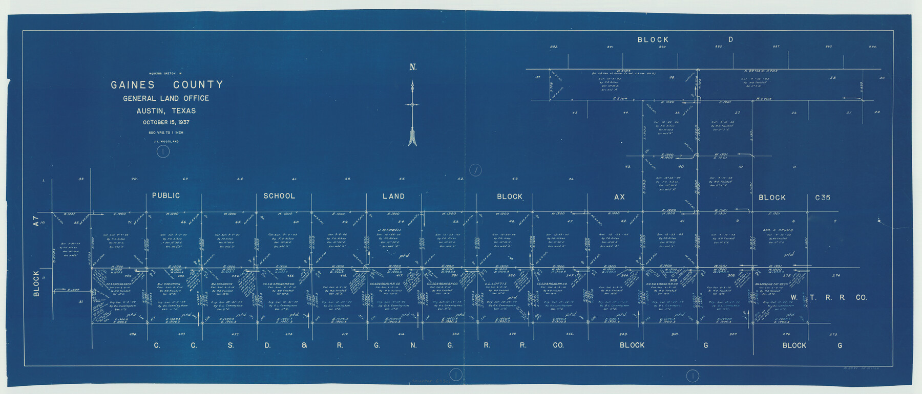 69301, Gaines County Working Sketch 1, General Map Collection