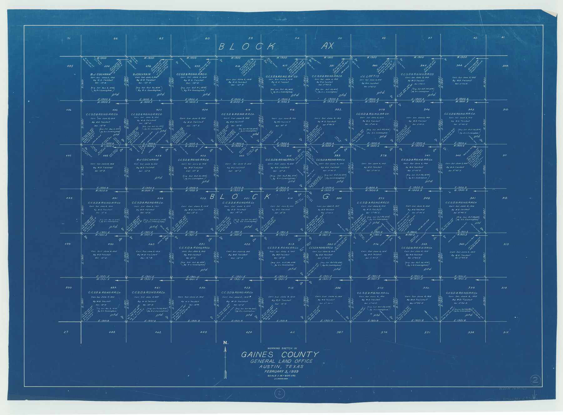 69302, Gaines County Working Sketch 2, General Map Collection