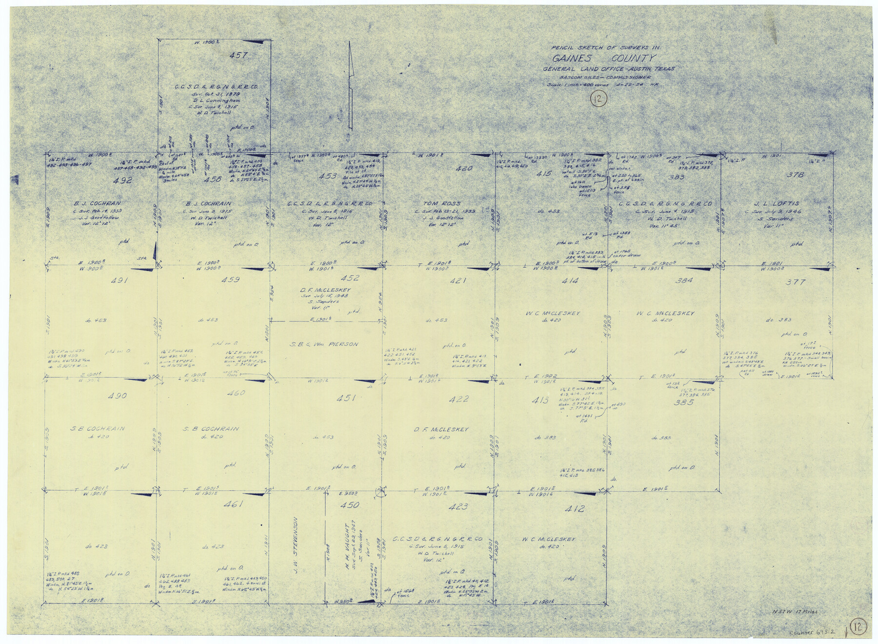 69312, Gaines County Working Sketch 12, General Map Collection