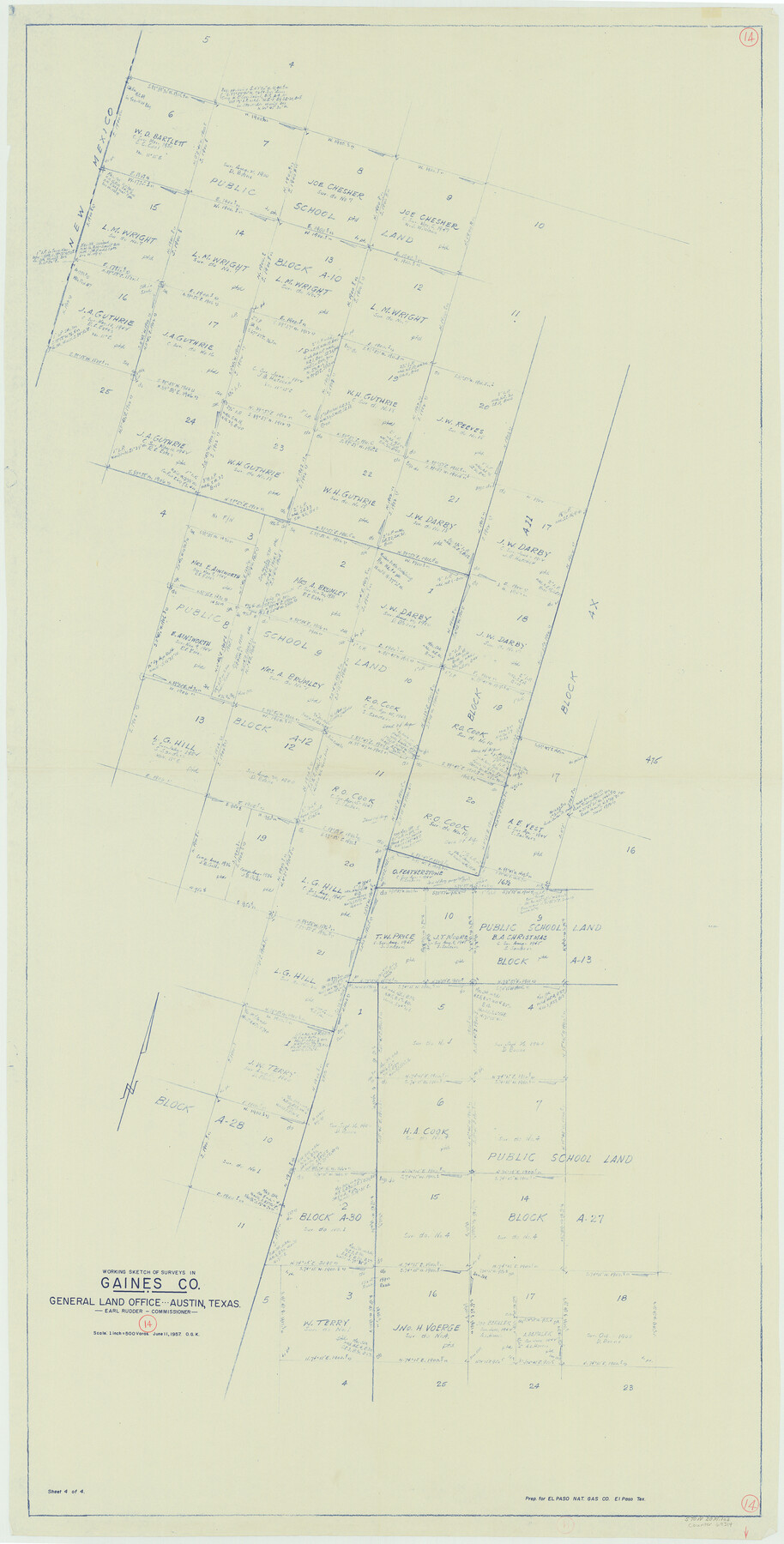 69314, Gaines County Working Sketch 14, General Map Collection