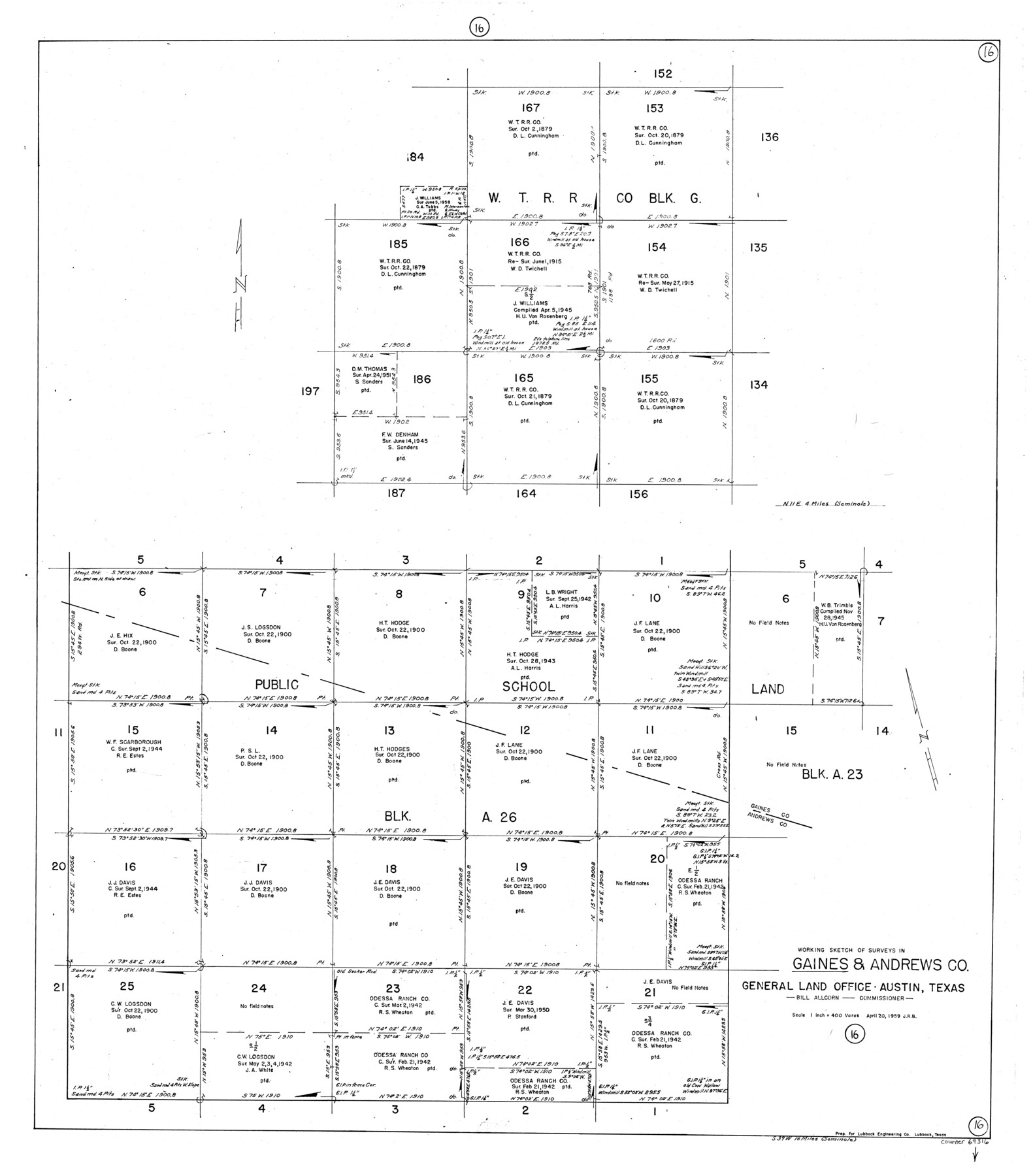 69316, Gaines County Working Sketch 16, General Map Collection